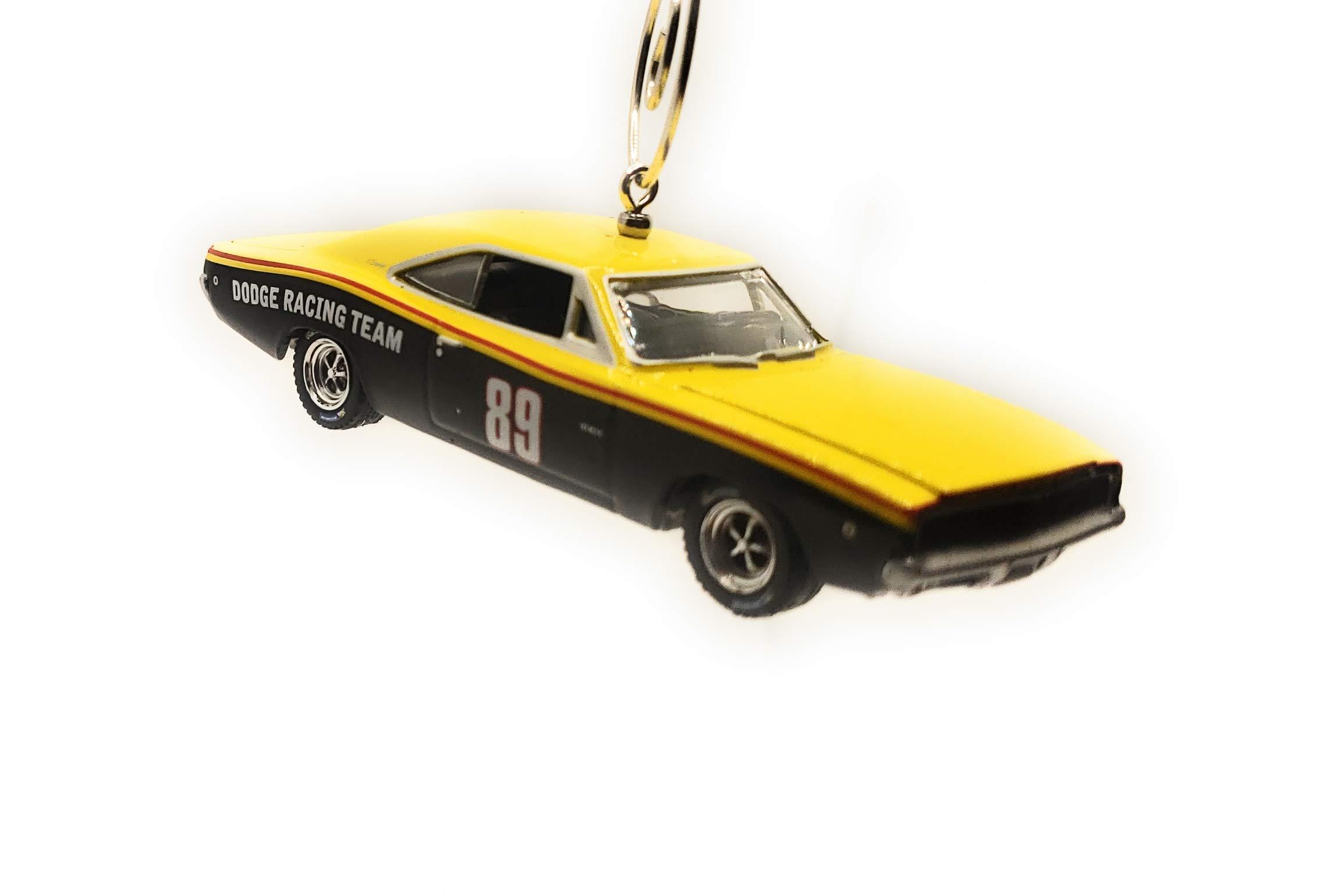 1968 Dodge Charger RT 1:64 Scale Yellow Die-Cast Christmas Ornament - Perfect for Holiday Tree Decorations, Car Enthusiast Gifts & Vintage Auto Collectibles