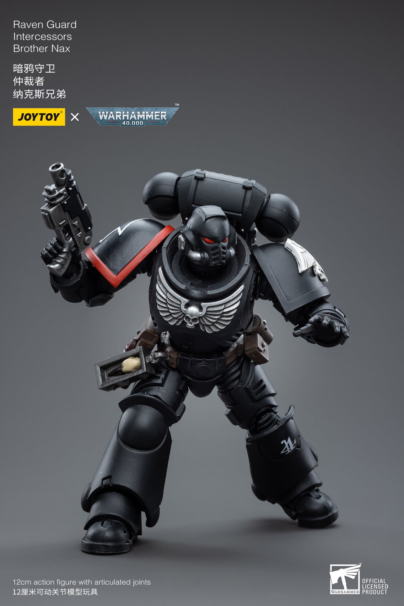 JOYTOY 1/18 Scale Warhammer 40K Raven Guard Intercessors Brother Nax Action Figure - Collectible Miniature for Tabletop Gaming, Display & Warhammer 40K Fans
