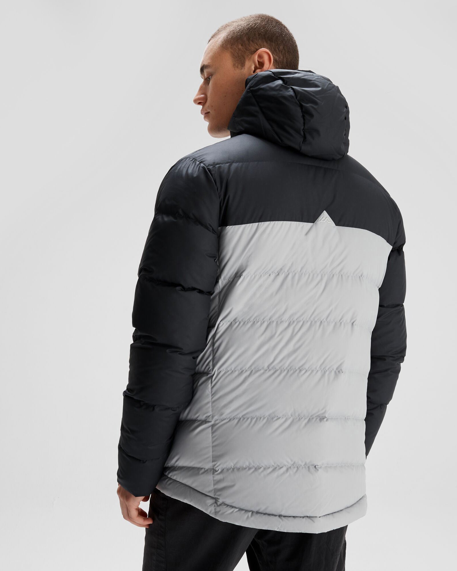 Men's Epiq Hooded Down Jacket - Steel Grey/Black - Winter Warm Waterproof Puffer Coat for Outdoor Activities & Daily Wear