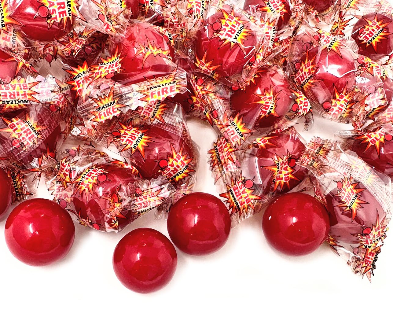 SweetGourmet Medium Fireballs Candy - Nuclear Fire Blast Extremely Spicy Wrapped Hard Candy - 1 Pound Bag - Perfect for Parties, Halloween Treats & Spicy Food Challenges