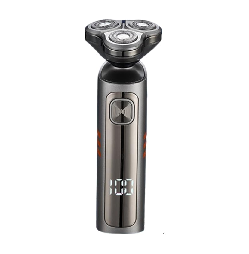 Premium Men's Electric Razor with Rotary Head - 3D Floating Shaver & Nose Trimmer for Smooth Shaving (Gray) - Perfect for Travel, Grooming, and Daily Use