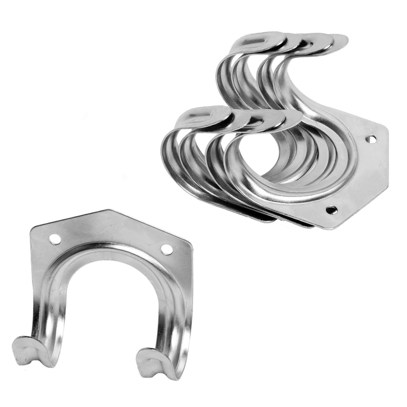 5-Pack Heavy Duty Galvanized Metal Utility Hooks for Organizing Garden Tools, Garage, Shed & Home Storage - Rustproof & Durable for Outdoor & Indoor Use