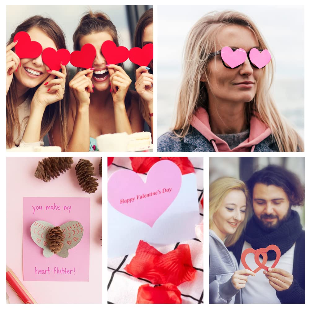 Valentine's Day Cardstock 100 Sheets - Red & Pink A4 Thick Paper (70lb Cover Weight) for DIY Crafts, Greeting Cards, Invitations, Scrapbooking, Posters | Perfect for Valentine's Gifts, School Projects & Party Decorations