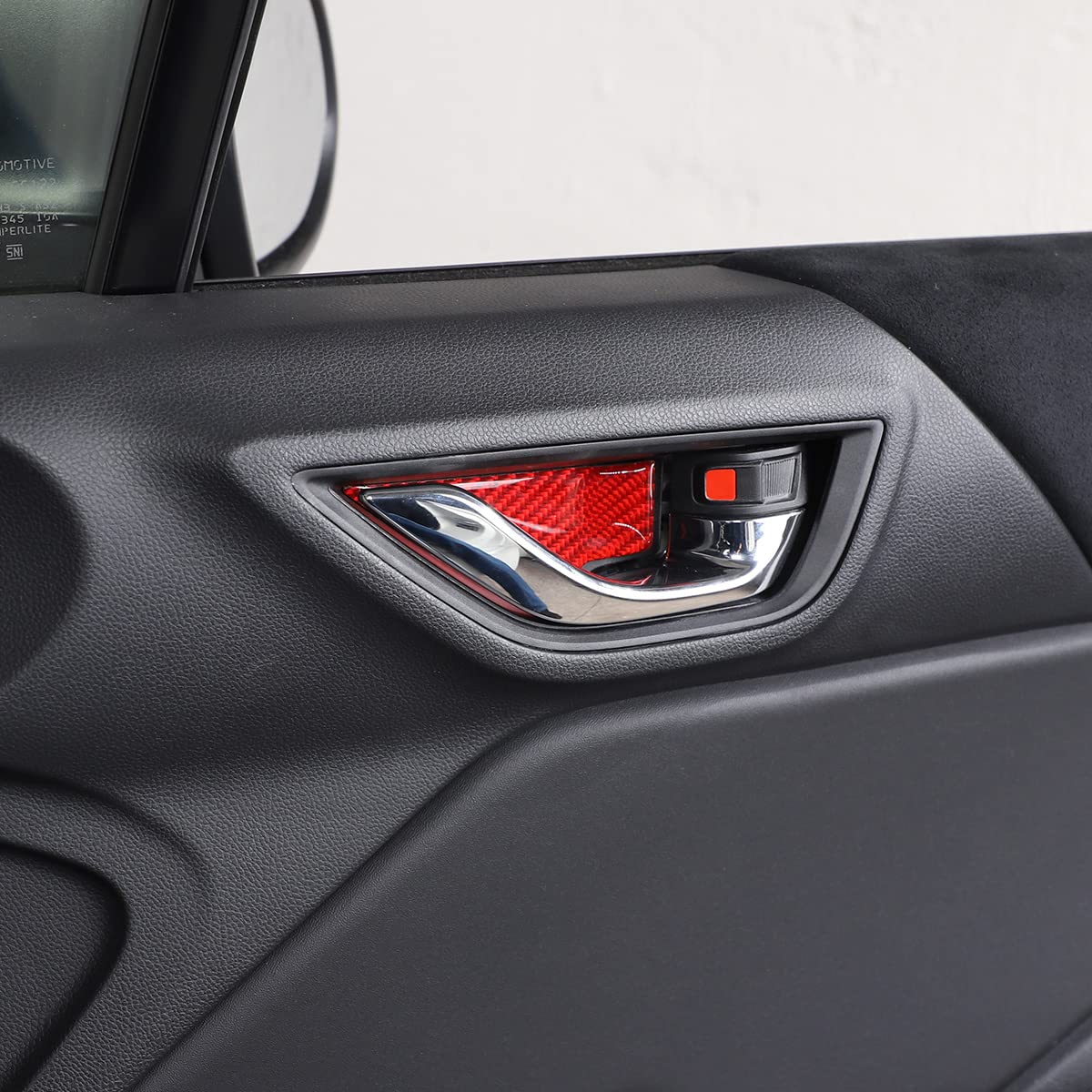 Carbon Fiber Inner Door Handle Cover for Subaru BRZ 2022 | Soft Grooved Decorative Panel | Car Interior Accessories | Enhances Cabin Style & Protects Door Handles