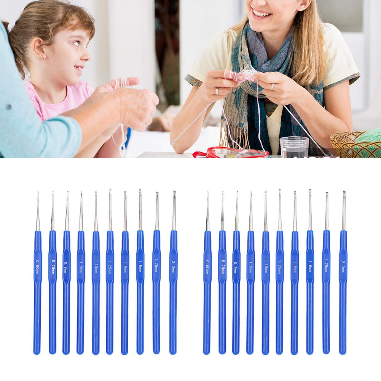 Premium Stainless Steel Crochet Hook - Blue Sweater Stitch Needle for Knitting & Crocheting | Ergonomic Comfort Grip | Perfect for Tailors, Crafters & DIY Home Projects | Great for Making Sweaters, Scarves & Blankets
