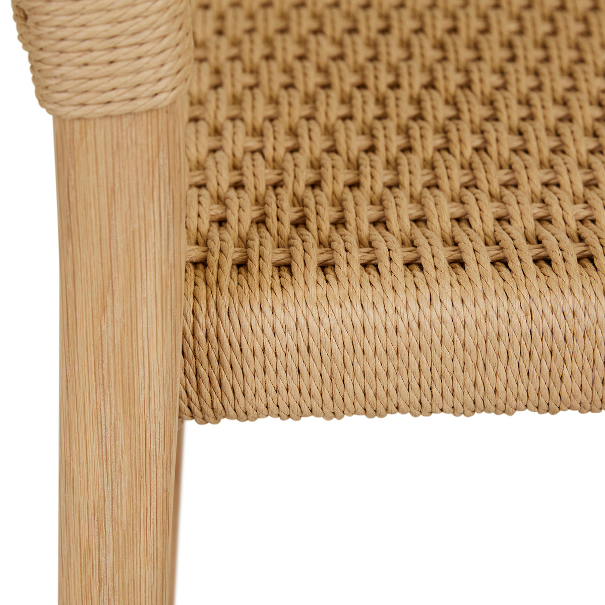Anton Paper Cord Bar Stool - Natural Woven Seat, Adjustable Height, Modern Kitchen & Dining Room Furniture for Home, Bar, Cafe, and Restaurant Use