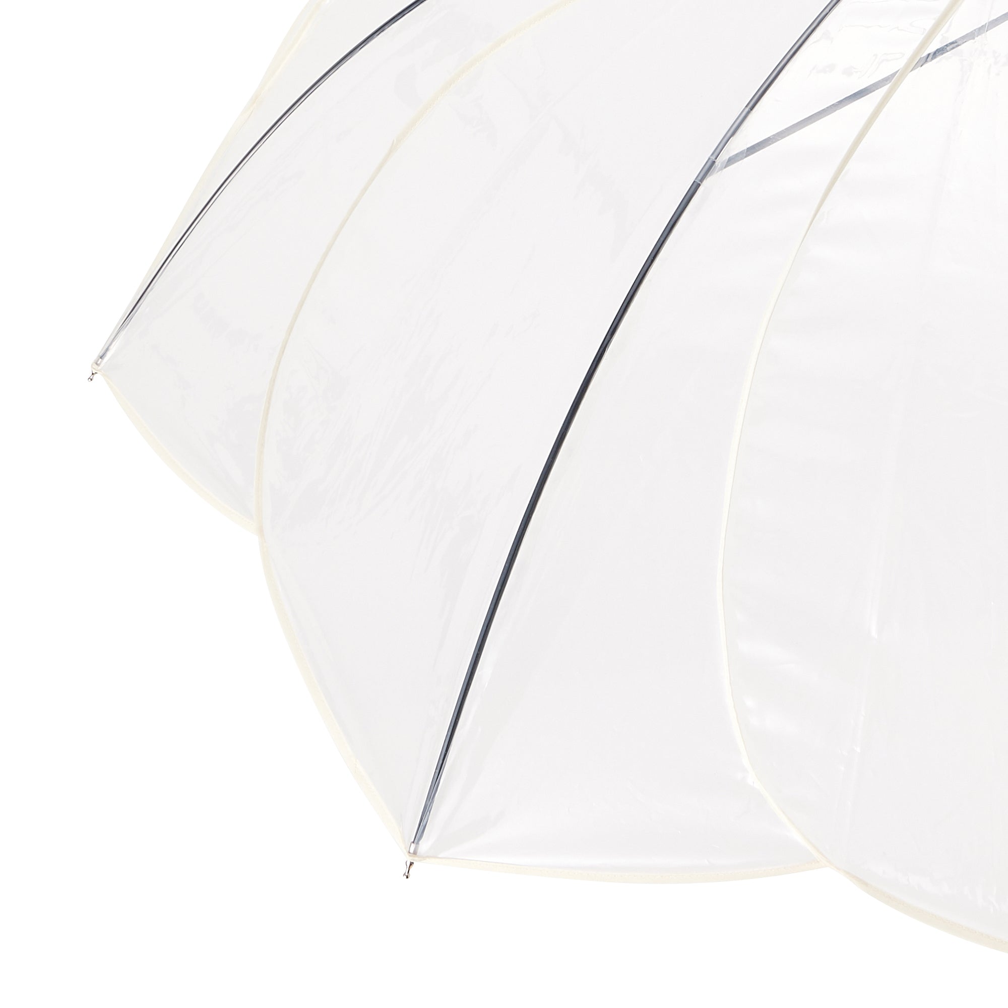 Clear Umbrella with Color Piping - 58 Inch White Windproof Travel Umbrella for Rainy Days, Outdoor Events & Commuting