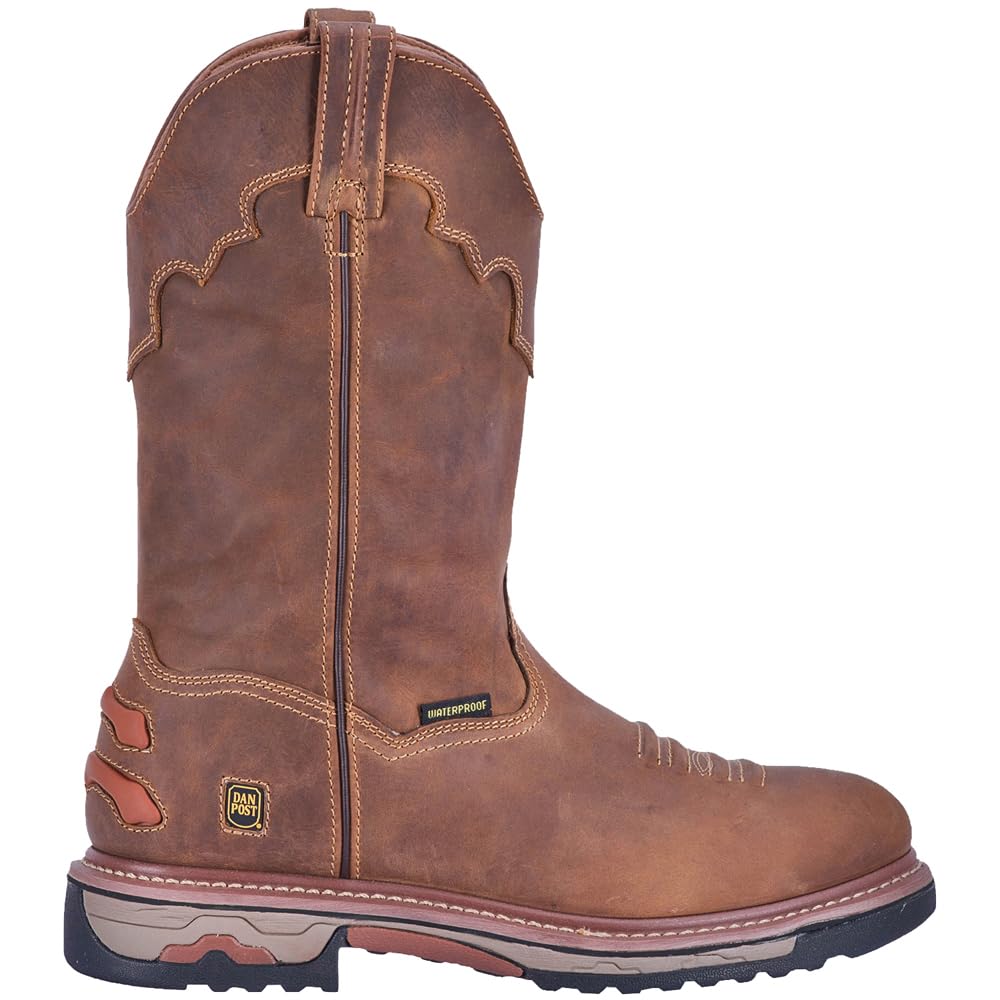 Dan Post Men's Journeyman Waterproof Composite Toe Work Boots - Safety Shoes for Construction & Outdoor Work - Brown Leather Casual Work Boots for Hiking, Farming & Industrial Jobs