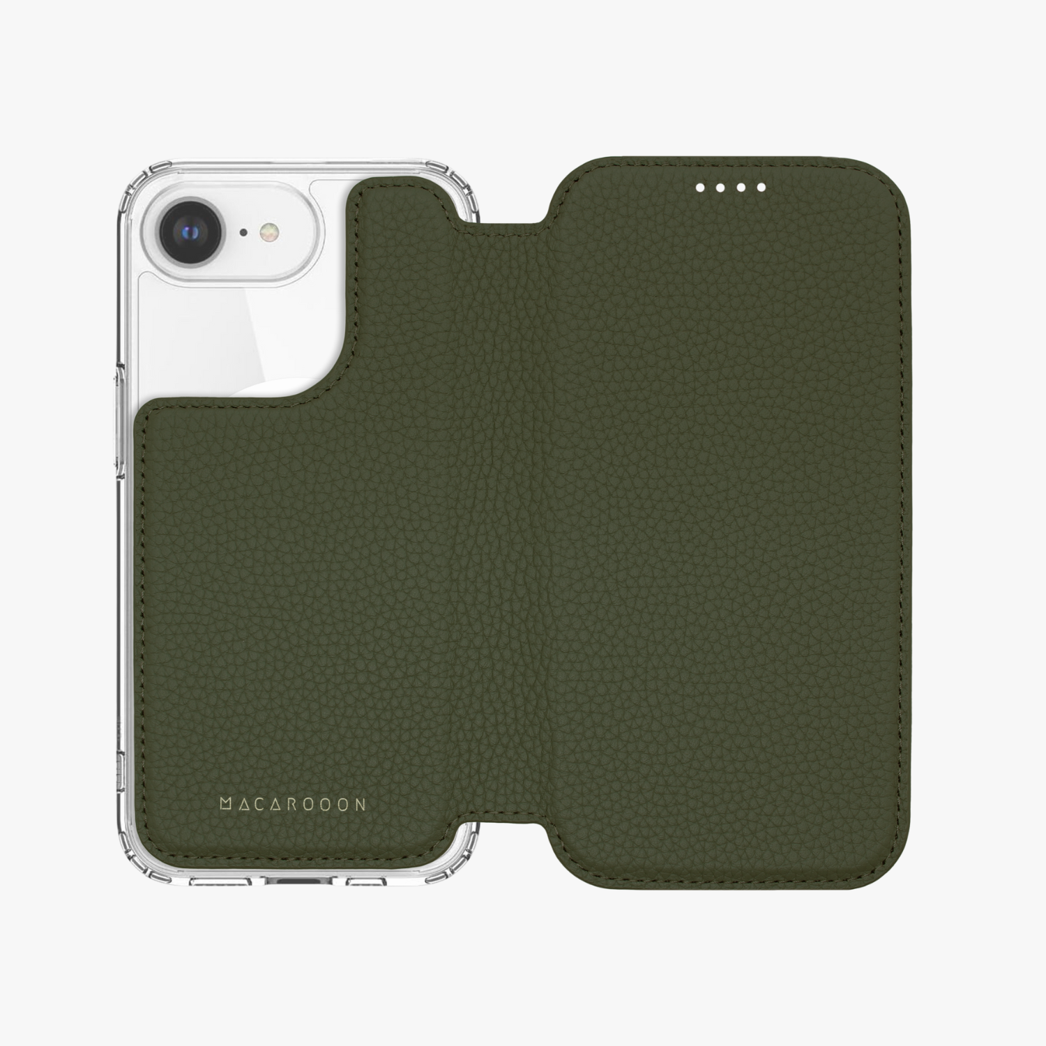 Premium iPhone 16e MagSafe Leather Flip Cover with Clear Case - Slim Protection & Wireless Charging Compatible - Perfect for Work, Travel & Everyday Use