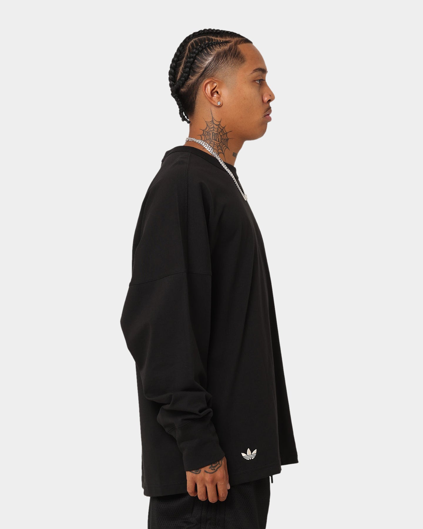 Adidas NeuClassics Long Sleeve T-Shirt for Men - Black & White Cotton Crewneck Casual Shirt | Gym, Workout & Everyday Wear