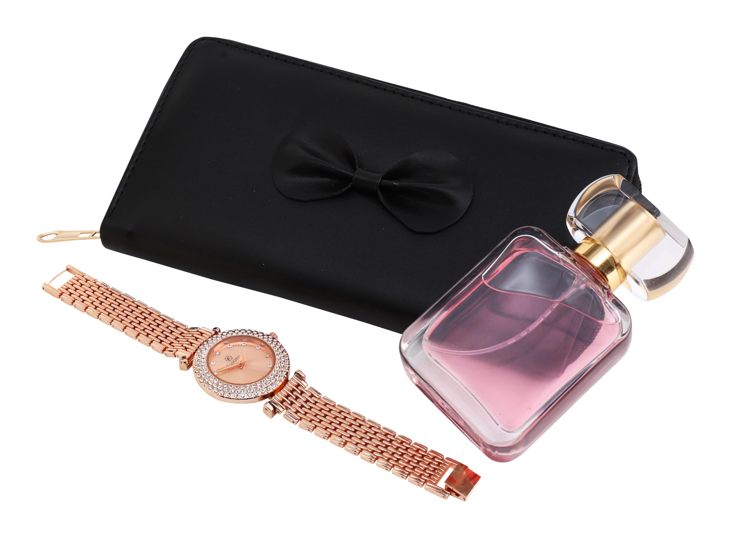 Avighna Women's Luxury Wallet, Perfume & Watch Gift Set - Elegant Black | Perfect Birthday, Anniversary & Valentine's Day Gift for Wife, Girlfriend, Mom | Ideal for Special Occasions, Date Nights & Surprise Presents