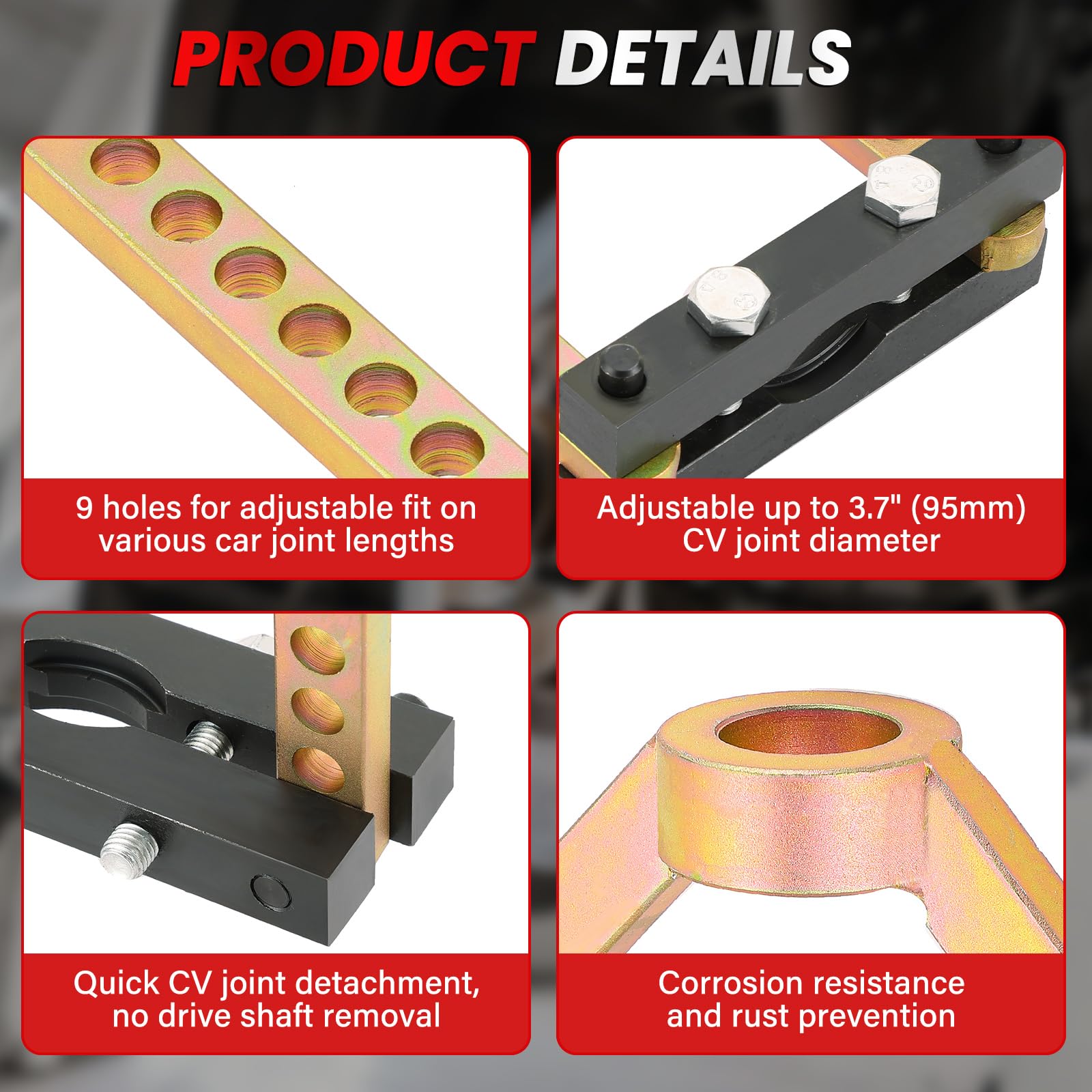 DASBET Universal CV Joint Puller Tool - 9 Hole CV Axle Separator for Joint Removal & Repair | Compatible with Most Vehicles | Ideal for DIY Auto Repairs & Professional Mechanics
