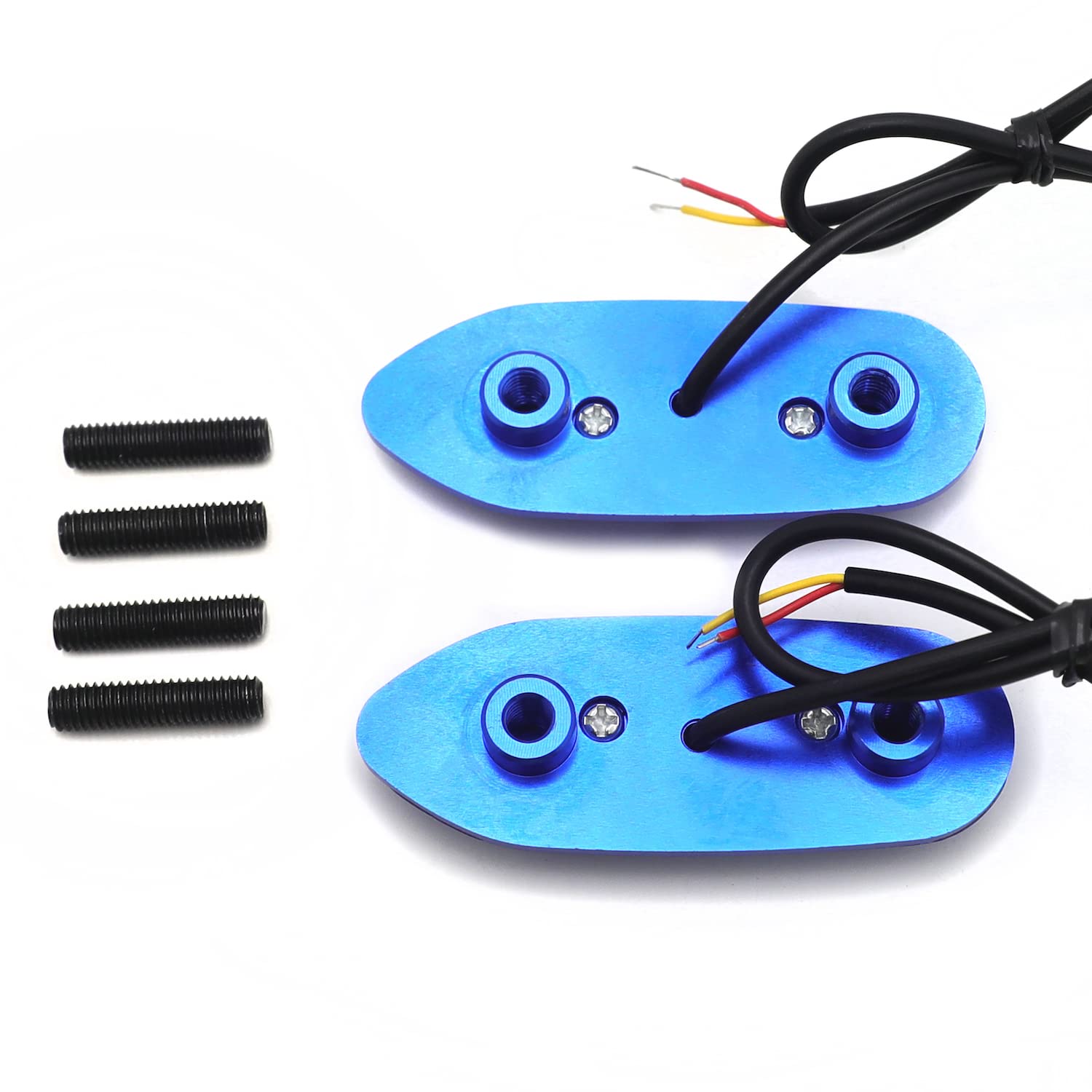 HTTMT LED Blue Signal Mirror Block Off Plate for Suzuki GSXR 600 750 1000 (2006-2008) - P/N MT222-010A-BLUE-GSXR | Motorcycle Accessory for Customization & Safety Enhancement