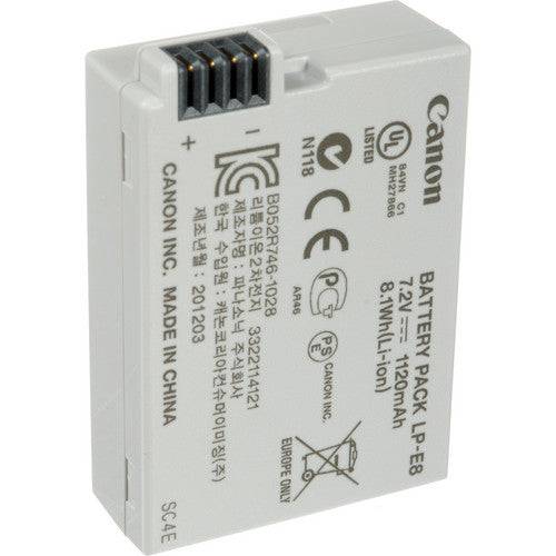 Canon LP-E8 Rechargeable Lithium-Ion Battery Pack (7.2V, 1120mAh) - Compatible with Canon EOS Rebel T7, SL3, T100 & More - Perfect for Travel Photography & Extended Shooting Sessions