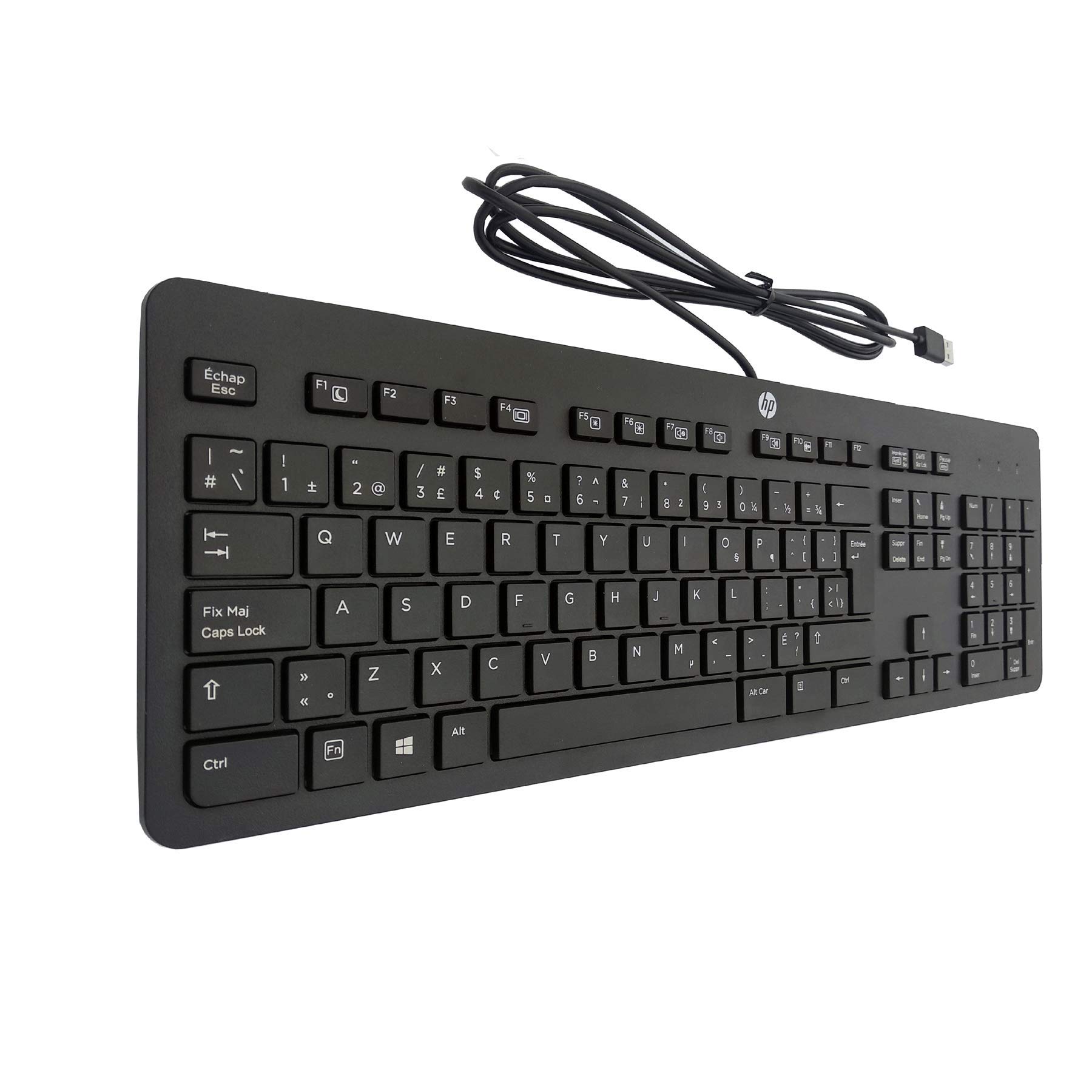 HP 803823-001 Business Black USB Slim Keyboard - Enhanced for Windows, Ideal for Office Work & Home Computing