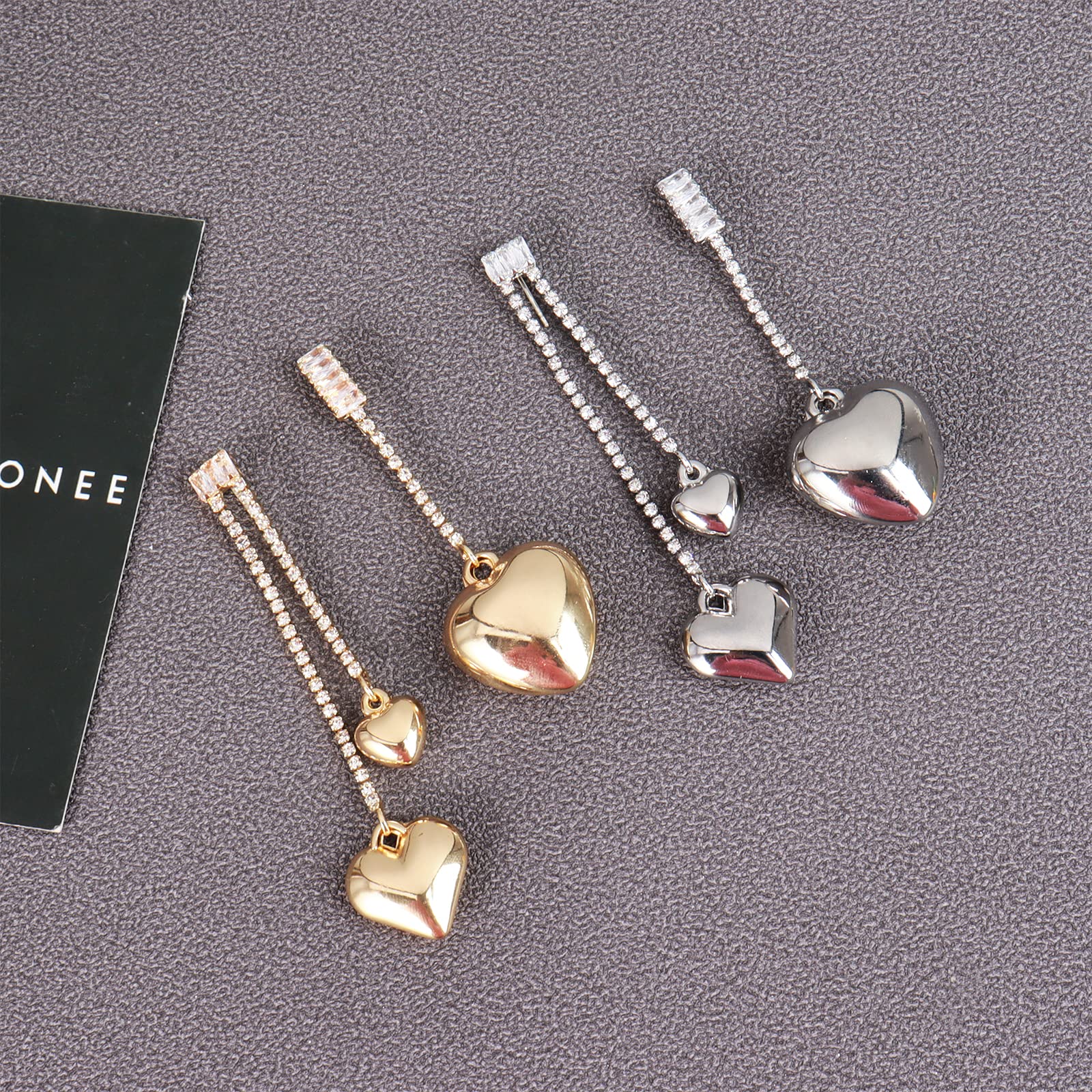 Valentine's Day Heart Earrings for Women - Pink Crystal Heart Stud Earrings - Romantic Gift for Her - Perfect for Valentine's Outfits & Date Night Accessories