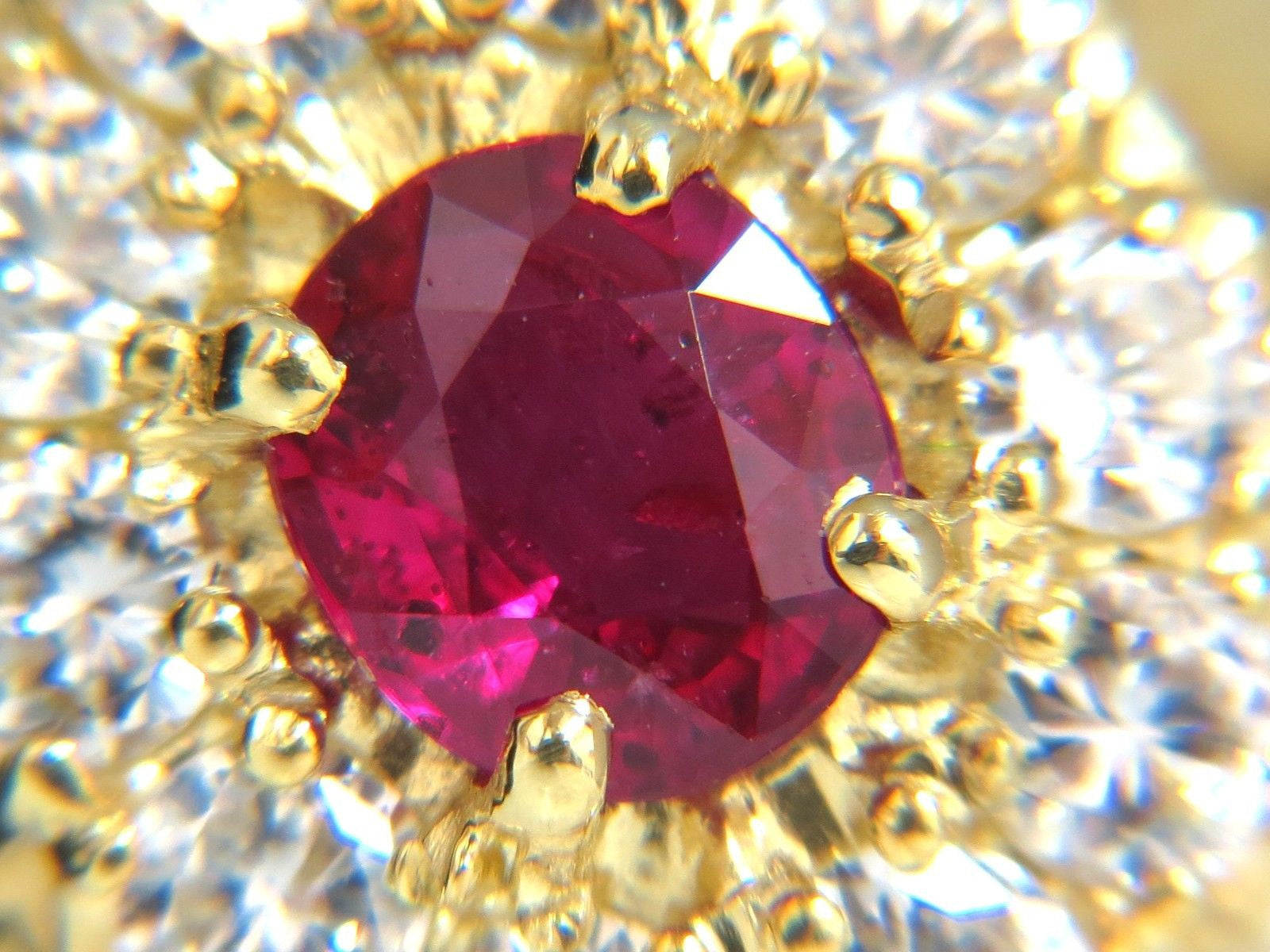 2.30CT GIA Certified Natural Red No Heat Ruby & Diamond Cluster Ring in 18KT Gold – Perfect for Engagement, Anniversary & Special Occasions
