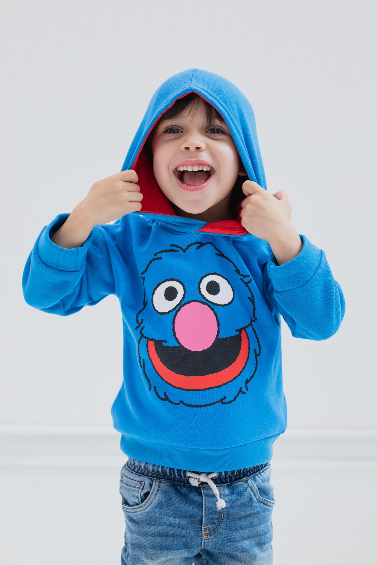 Sesame Street Abby Cadabby Elmo Big Bird Cookie Monster Oscar The Grouch Pullover Hoodie for Infants & Toddlers - Soft Cotton Kids Sweatshirt for Playtime & Family Outings