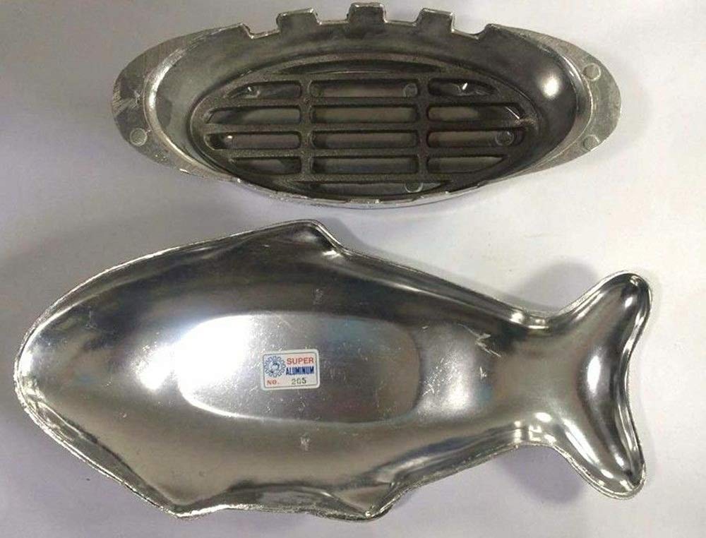 Premium Aluminum Fish-Shaped Hot Pot Tray with Charcoal Stove Set - Asian Thai Style Fondue & Shabu Shabu Cooking Equipment for Home Dining & Party Entertaining