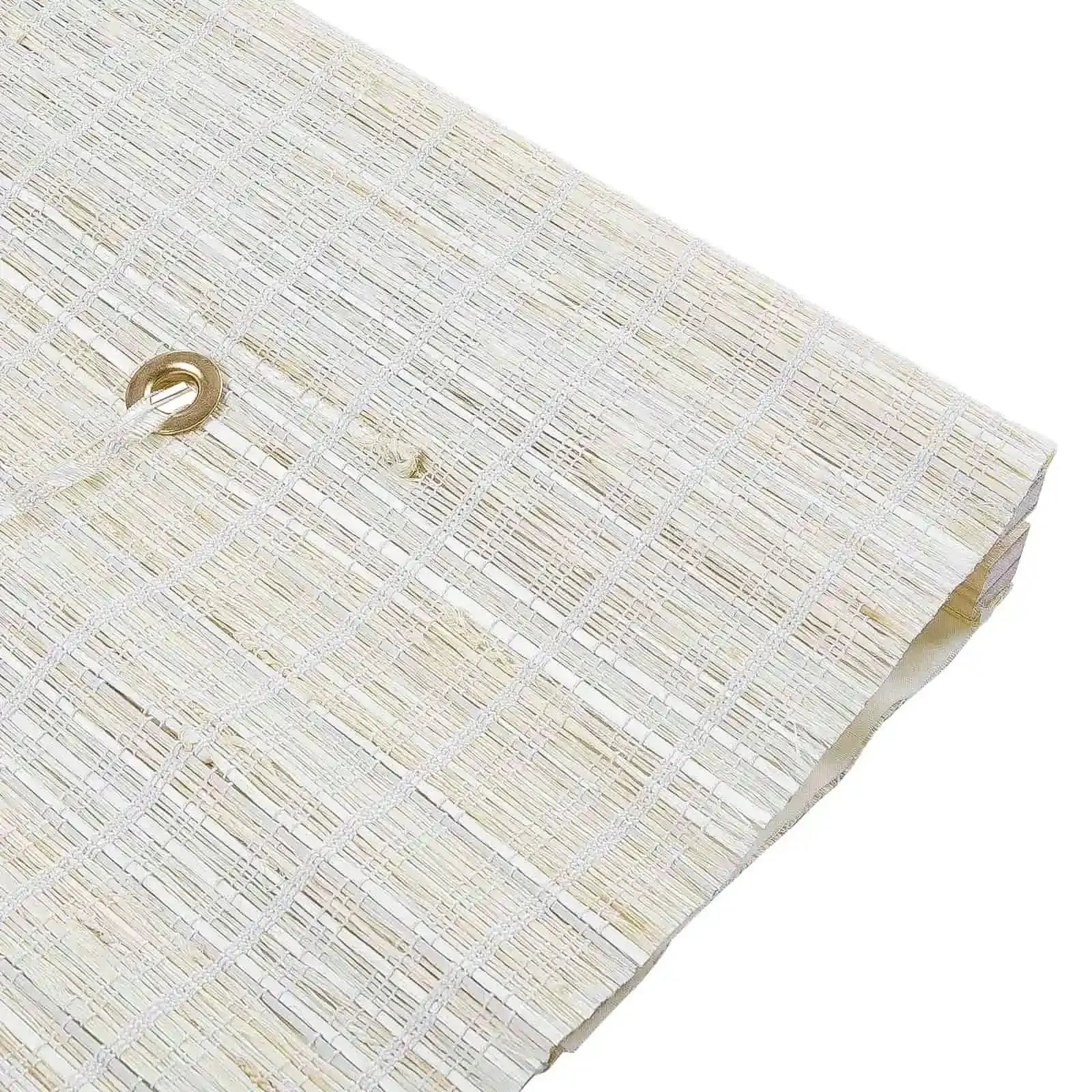 Rae Natural Ramie Flax Woven Wood Shades Series C - Eco-Friendly Window Coverings for Living Room, Bedroom & Office Decor