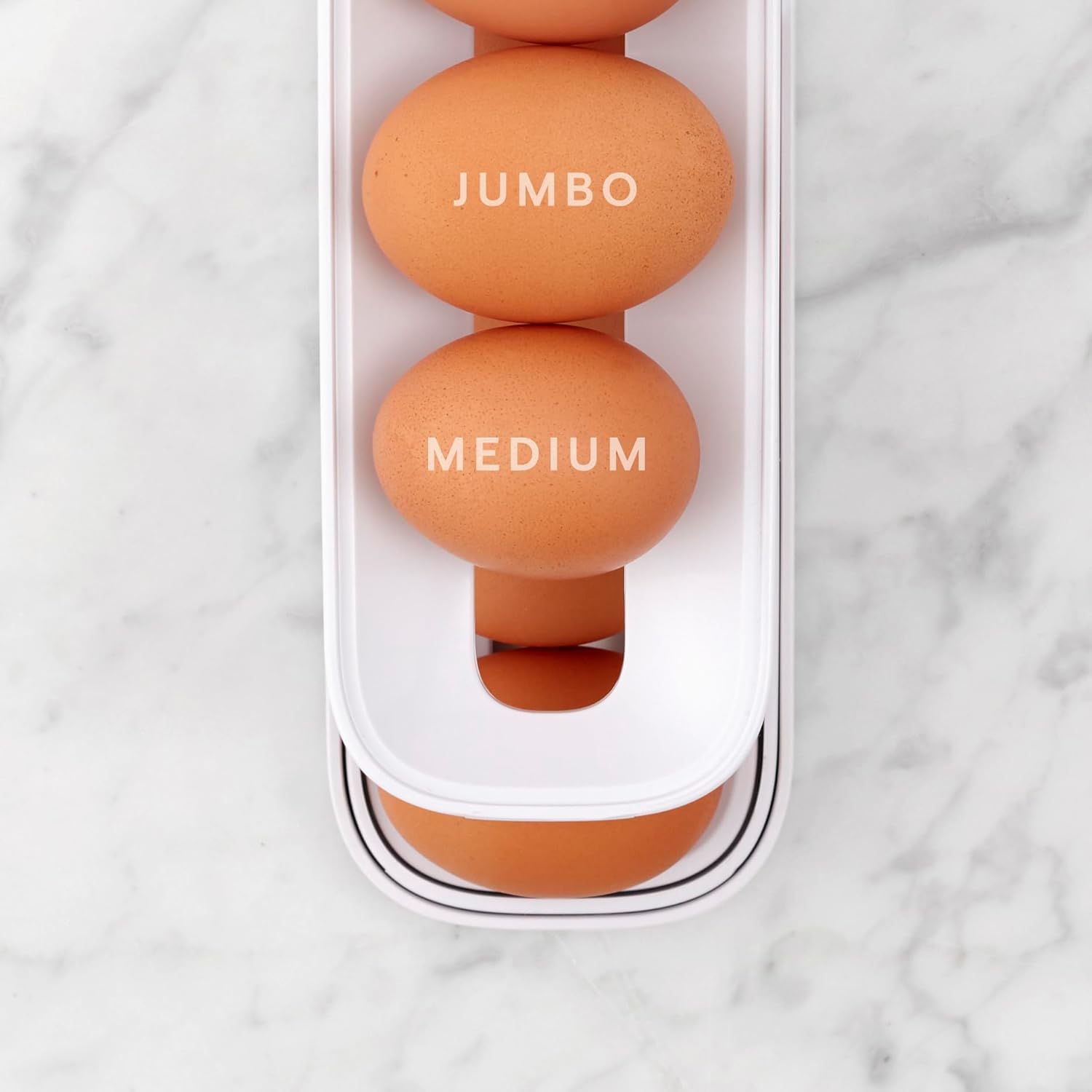 AL ZAHRA - Space-Saving Rolling Egg Dispenser for Refrigerator | Egg Storage Box & Organizer with Easy Access | Durable Fridge Egg Tray for Kitchen Organization | Perfect for Breakfast Meal Prep & Home Cooking
