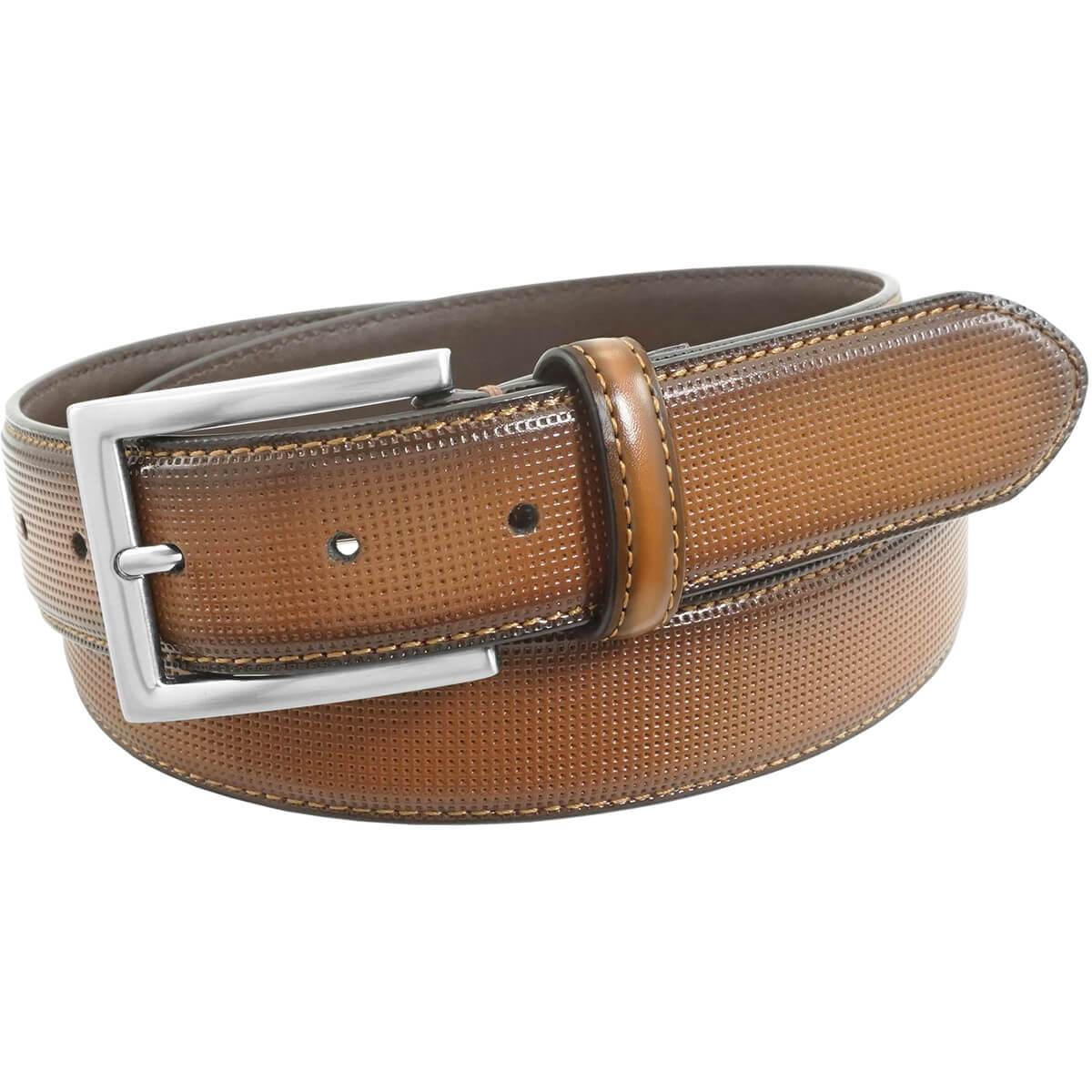 FLORSHEIM Sinclair Genuine Leather Dress Belt in Cognac Brown - Classic & Stylish for Business, Office & Formal Occasions