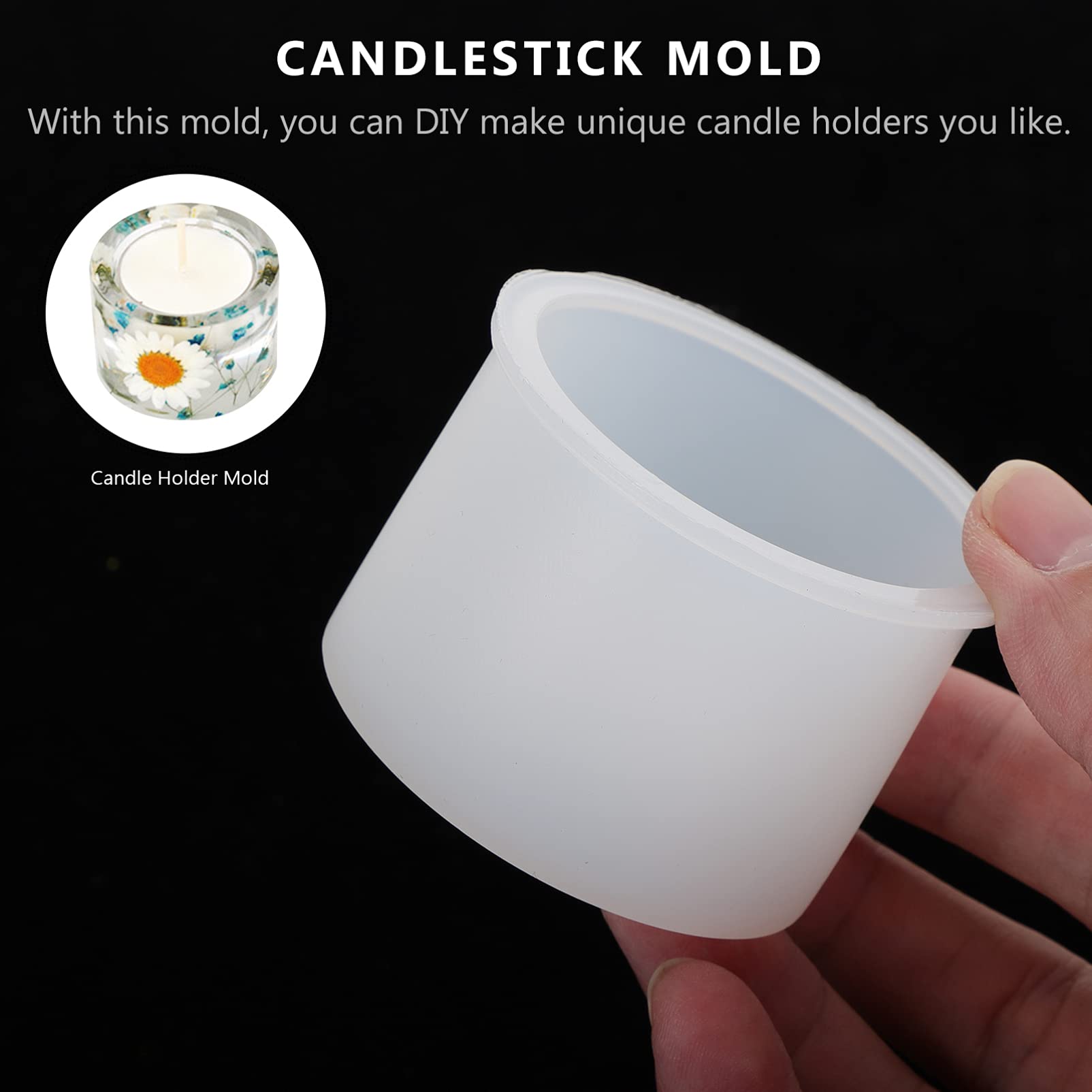 Premium Silicone Candle Molds for DIY Candles, Soap, Chocolate & Fondant - Reusable Candle Holder Molds for Handmade Crafts, Home Decor & Wedding Centerpieces