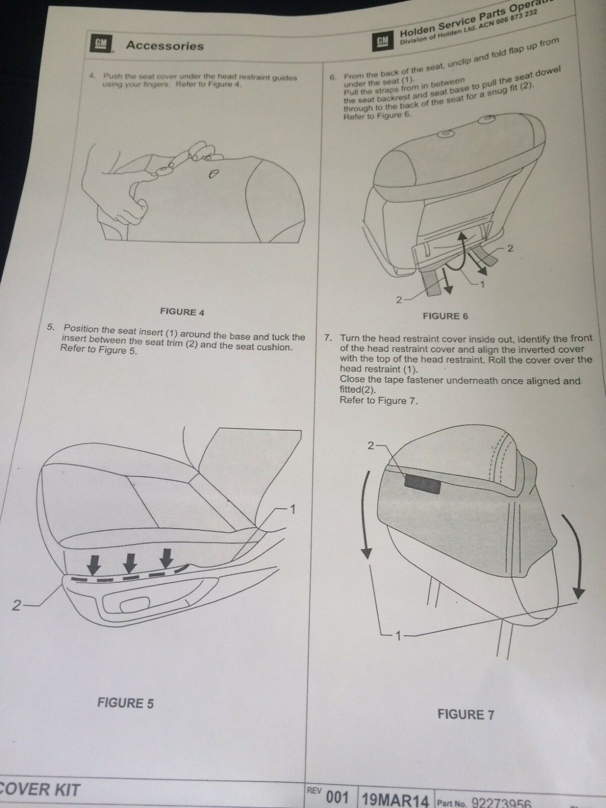 Holden Cruze JG JH Neoprene Seat Cover Rear Set Genuine 92273954 - Waterproof & Durable Car Seat Protectors for Enhanced Comfort & Style