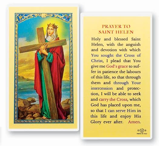 Hirten Saint Helen Laminated Catholic Prayer Holy Cards - Pack of 25 with Prayer on Back | Religious Devotion, Gift Giving & Church Events