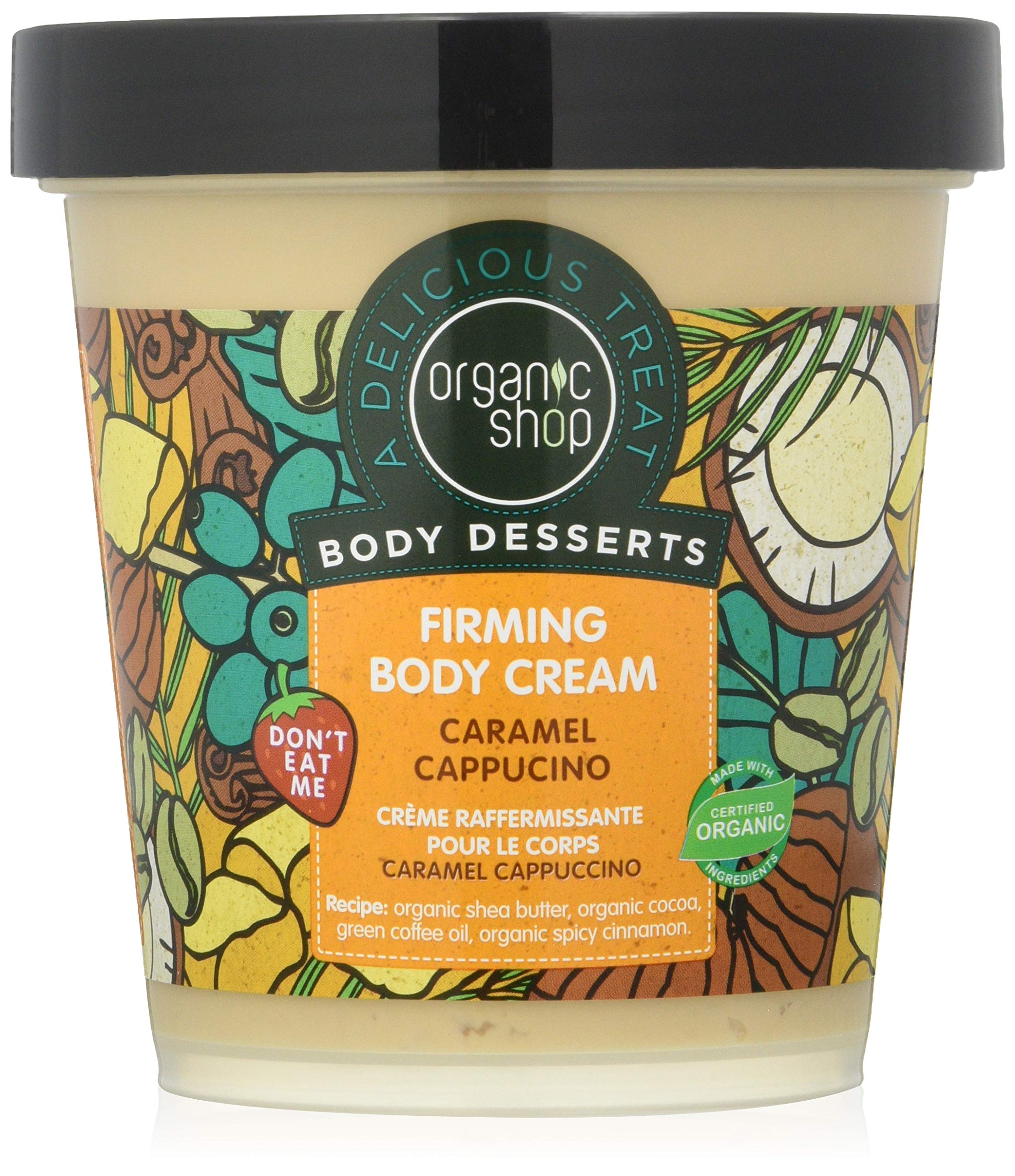 Caramel Cappuccino Firming Body Cream 450ml - Skin Tightening & Hydrating Lotion for Smooth & Glowing Skin | Perfect for Daily Moisturizing, Post-Shower Care & Spa Nights