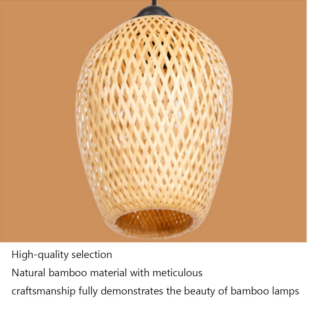 Rustic Bamboo Dome Wicker Chandelier - Handwoven Rattan Pendant Light Shade for Ceiling - Japanese Style Home & Shop Decor - Perfect for Living Room, Bedroom, Cafe and Restaurant Lighting