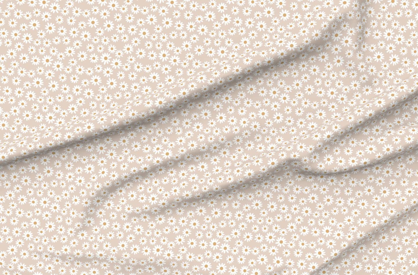 Premium Daisy Print Upholstery Velvet Fabric by The Yard - Vintage Floral Design in Earthy Tan for Home Decor, Apparel & DIY Projects | Perfect for Curtains, Pillows & Dresses