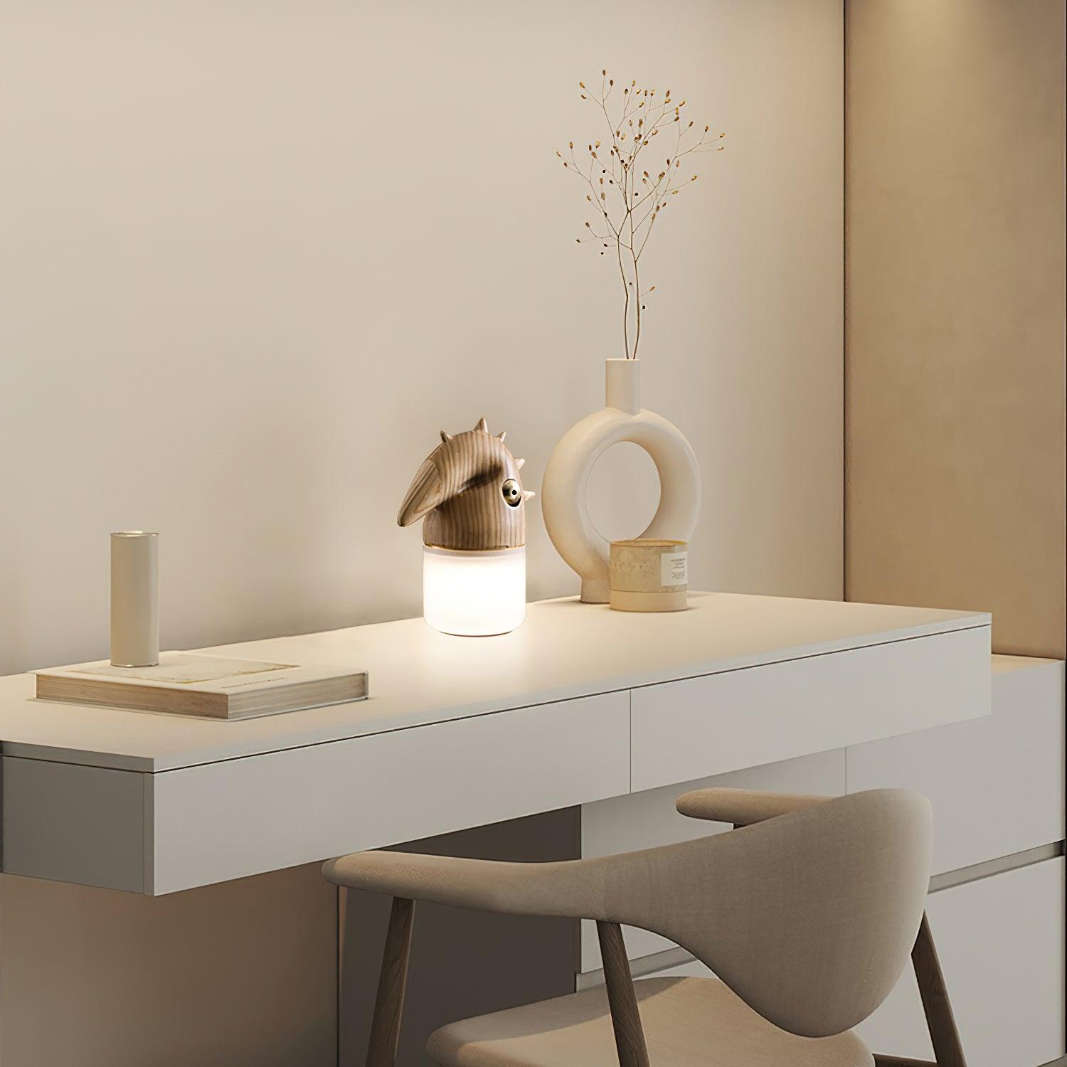 Luolongzi Modern LED Table Lamp - Adjustable Brightness, USB Charging Port, Night Light for Bedroom, Office & Study Room - Perfect for Reading, Working & Relaxing