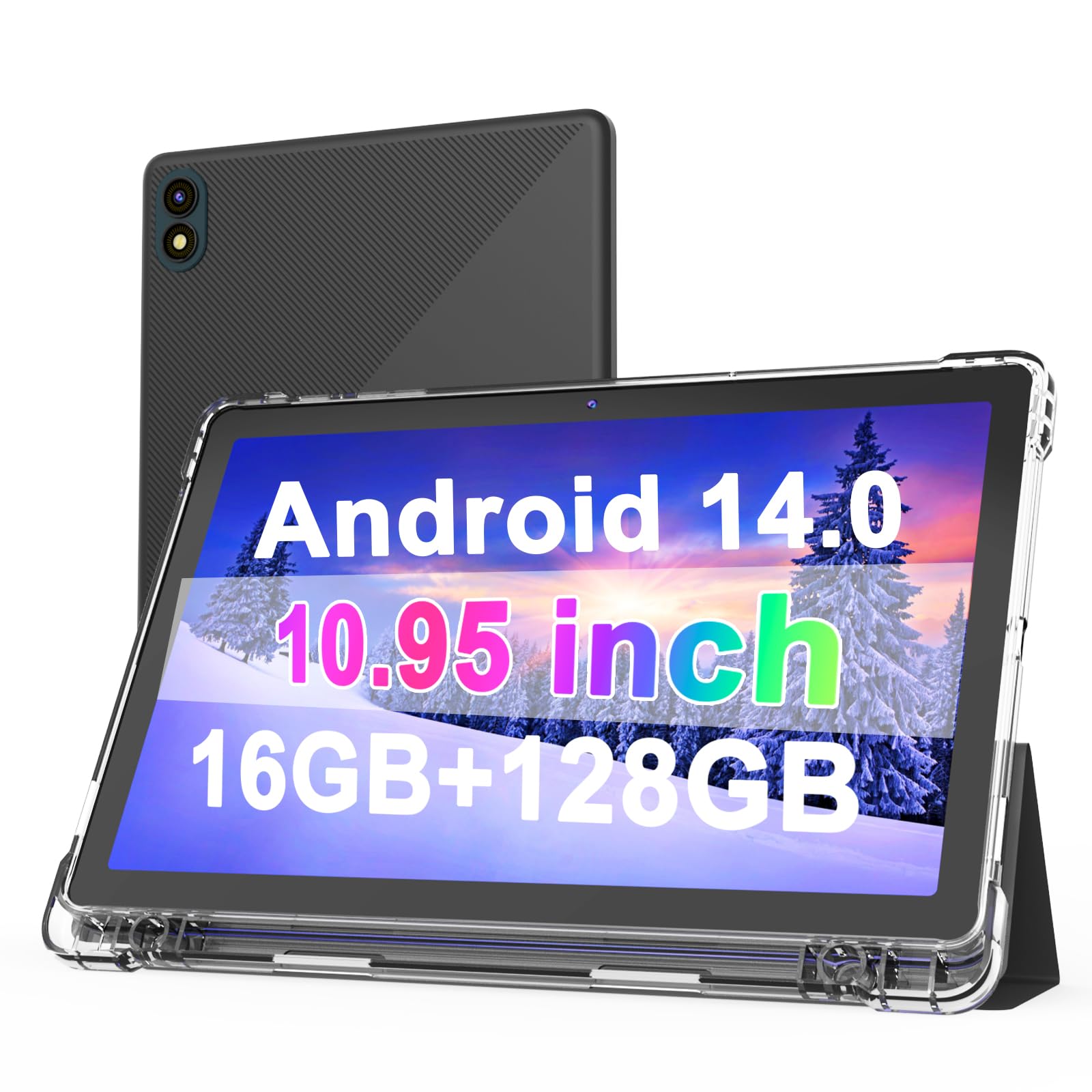 11 Inch Android 14 Tablet with 16GB RAM & 128GB ROM (Expandable to 1TB) - Octa-Core Processor, HD Full Screen, 8000mAh Battery, Dual Stereo Speakers, WiFi 6 & BT 5.0, Dual Cameras - Perfect for Work, Study, and Entertainment