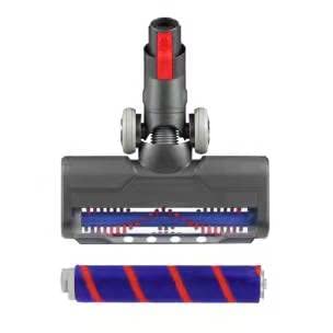 Upgraded Hardwood Floor Vacuum Attachments with LED Headlights for Dyson V7 V8 - Replacement Motorhead, Soft Roller & PP Bristle Motorized Brush Accessories for Marble, Carpet, Rug Cleaning - Perfect for Pet Hair, Dust & Deep Cleaning in Homes & Offices