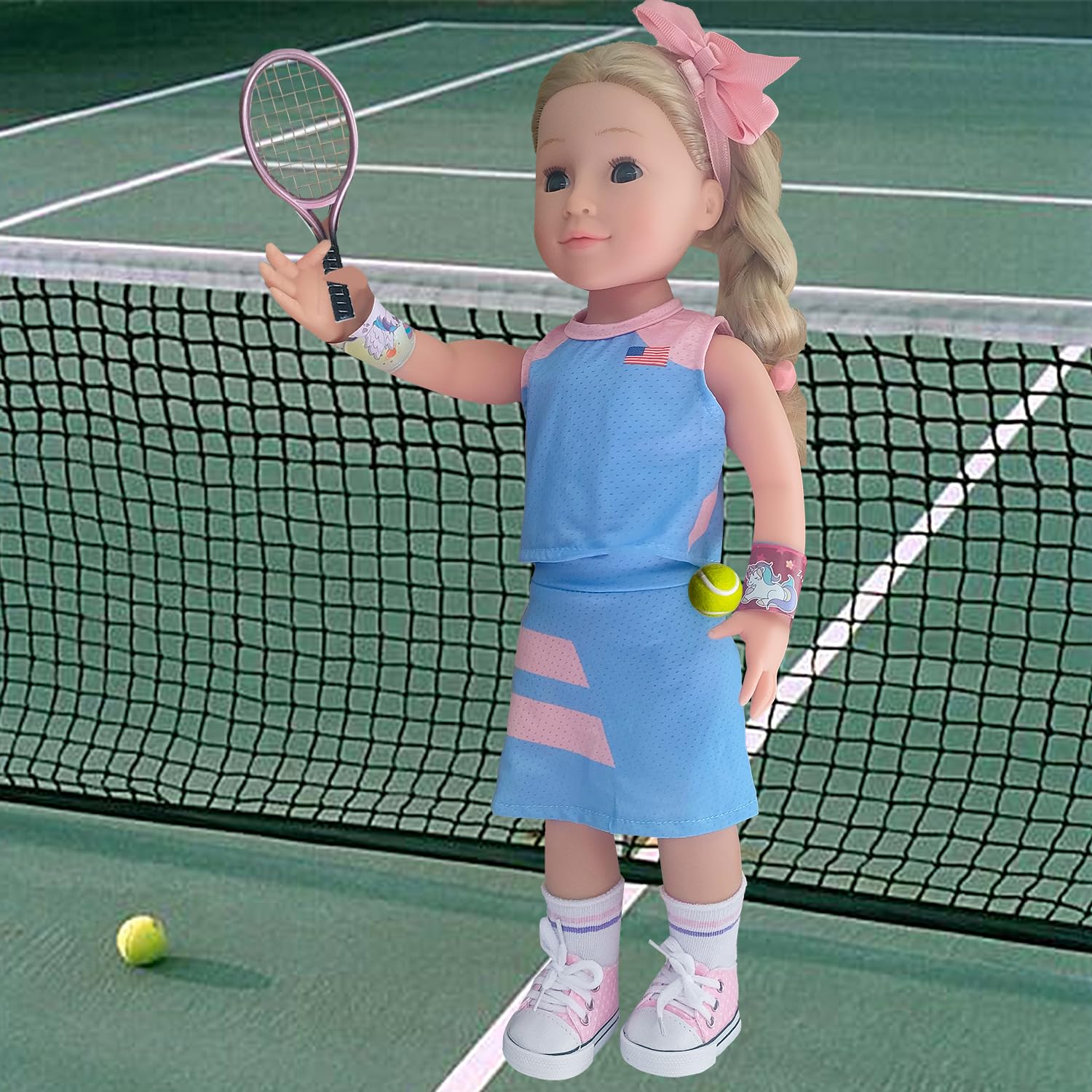 18 Inch Doll Clothes & Accessories Set - Tennis Sports Outfits for 18