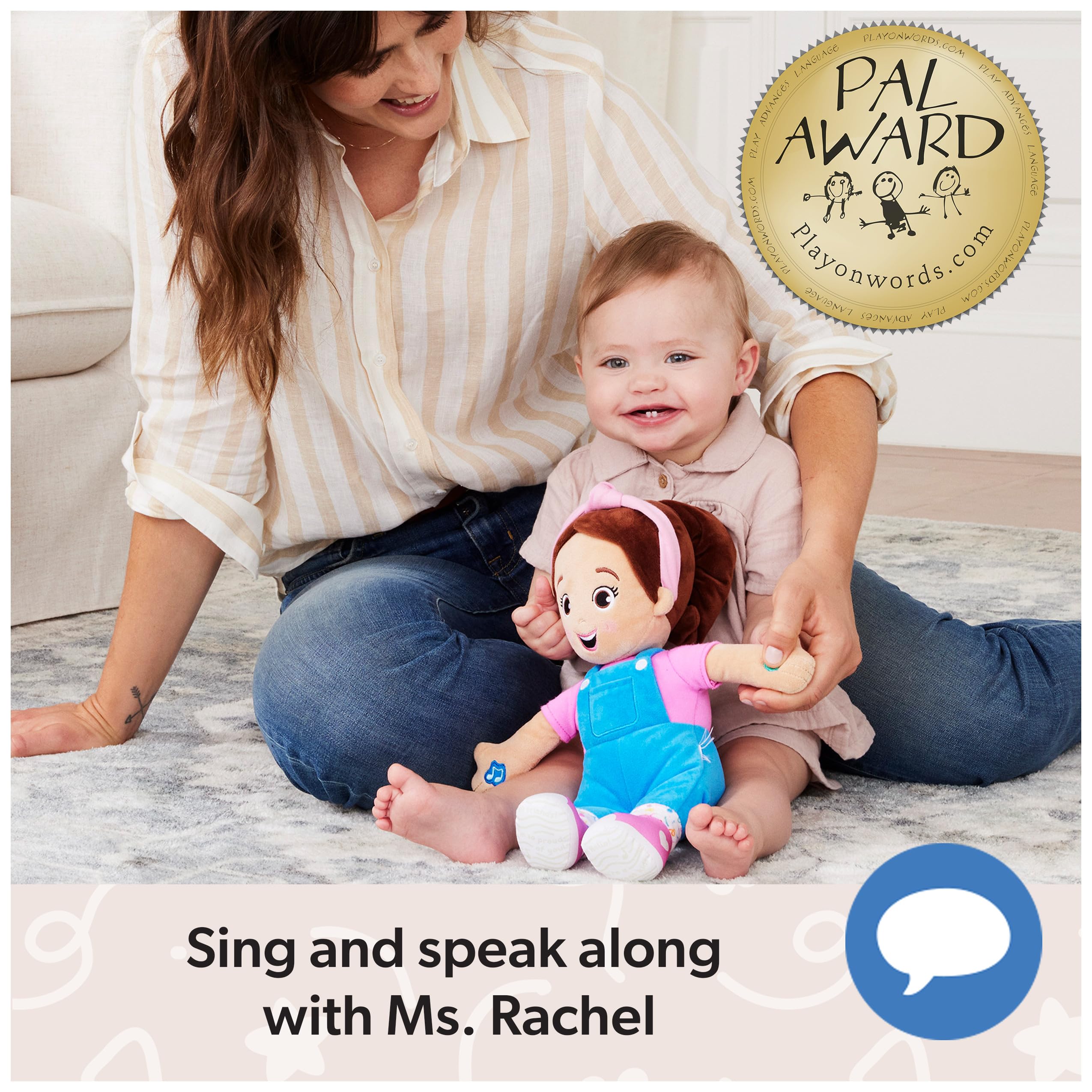 Ms. Rachel Official Speak & Sing Doll - 16” Interactive Toddler Toy with 4 Songs & 16+ Phrases - Educational Baby Toy for Boys & Girls Ages 6 Months to 3 Years - Perfect for Early Learning, Playtime & Speech Development
