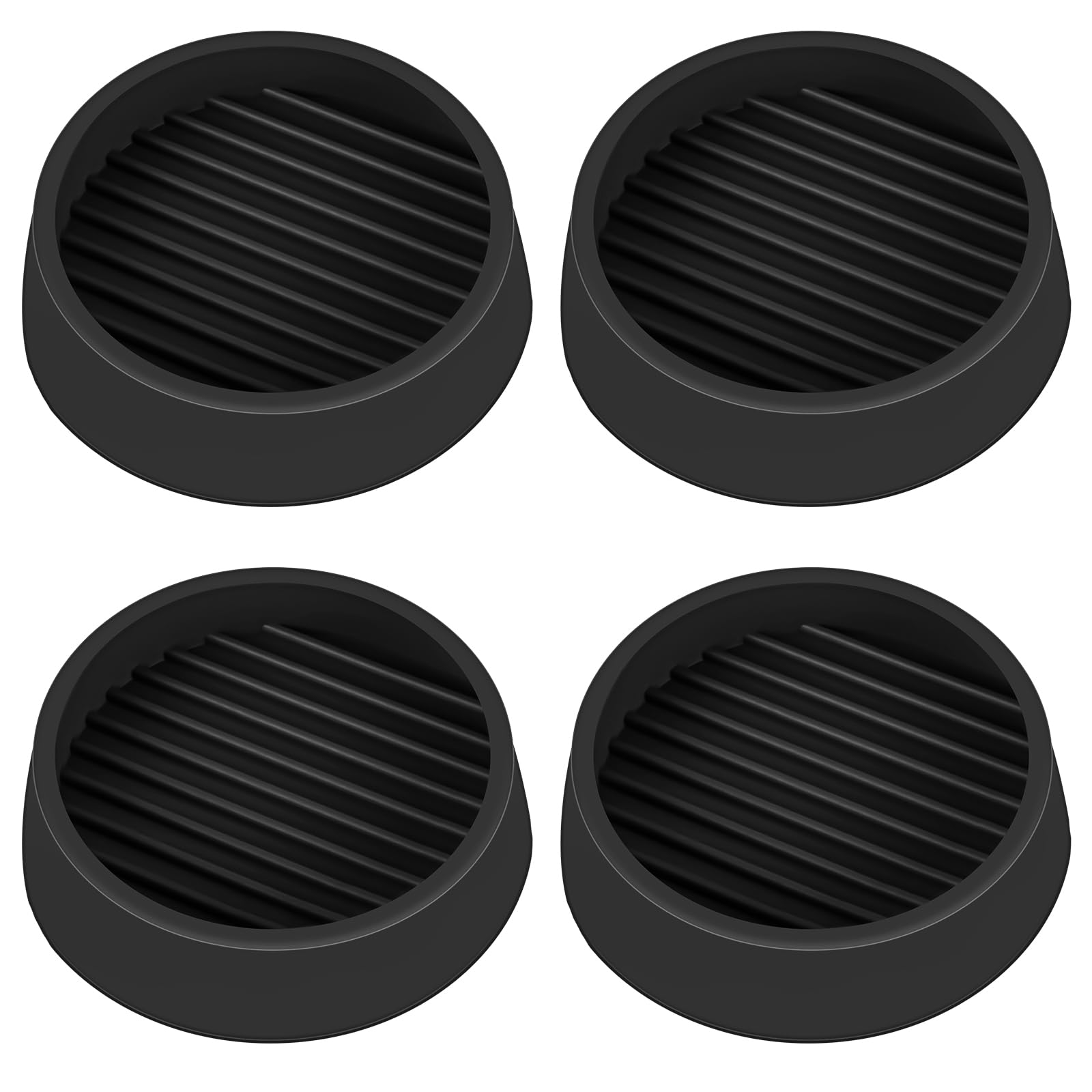2 x 2 Inch Heavy Duty Rubber Caster Cups - 4 Pack Non Slip Furniture Pads for Bed, Couch & Chair Legs | Round Anti-Skid Floor Protectors | Prevents Scratches & Noise on Hardwood Floors & Tile | Home & Office Use