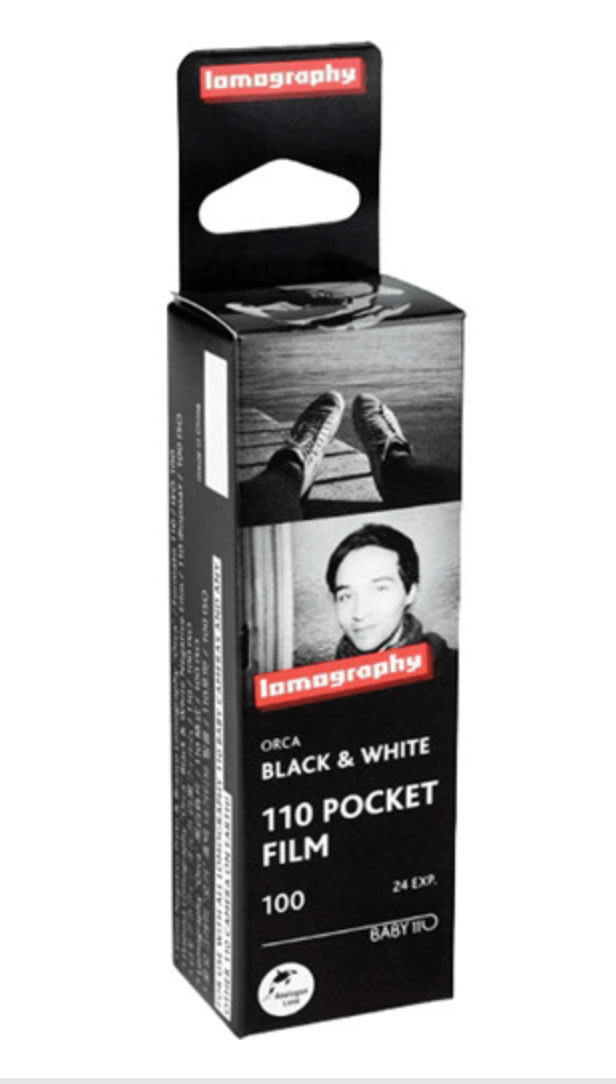 Lomography Orca Black and White 110 Film - 24 Exposures | High Contrast B&W Negative Film for Vintage Cameras | Perfect for Street Photography & Artistic Shots