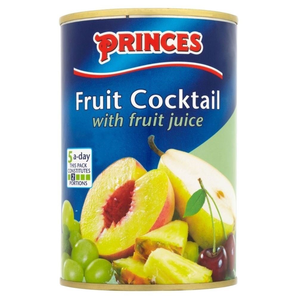 Princes Fruit Cocktail in Juice (415g) - Pack of 6 Cans | Mixed Fruit in Natural Juice | Perfect for Lunchboxes, Snacks & Healthy Desserts