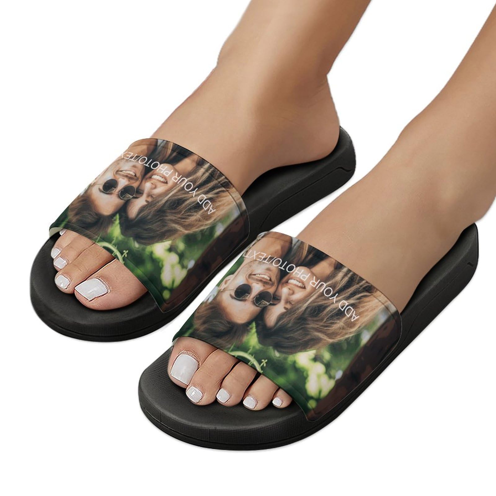 Personalized Custom Slides Slippers with Name & Photo - Comfy Warm House Shoes for Women & Men - Indoor/Outdoor Wear - Perfect Gift for Birthday, Anniversary & Holidays