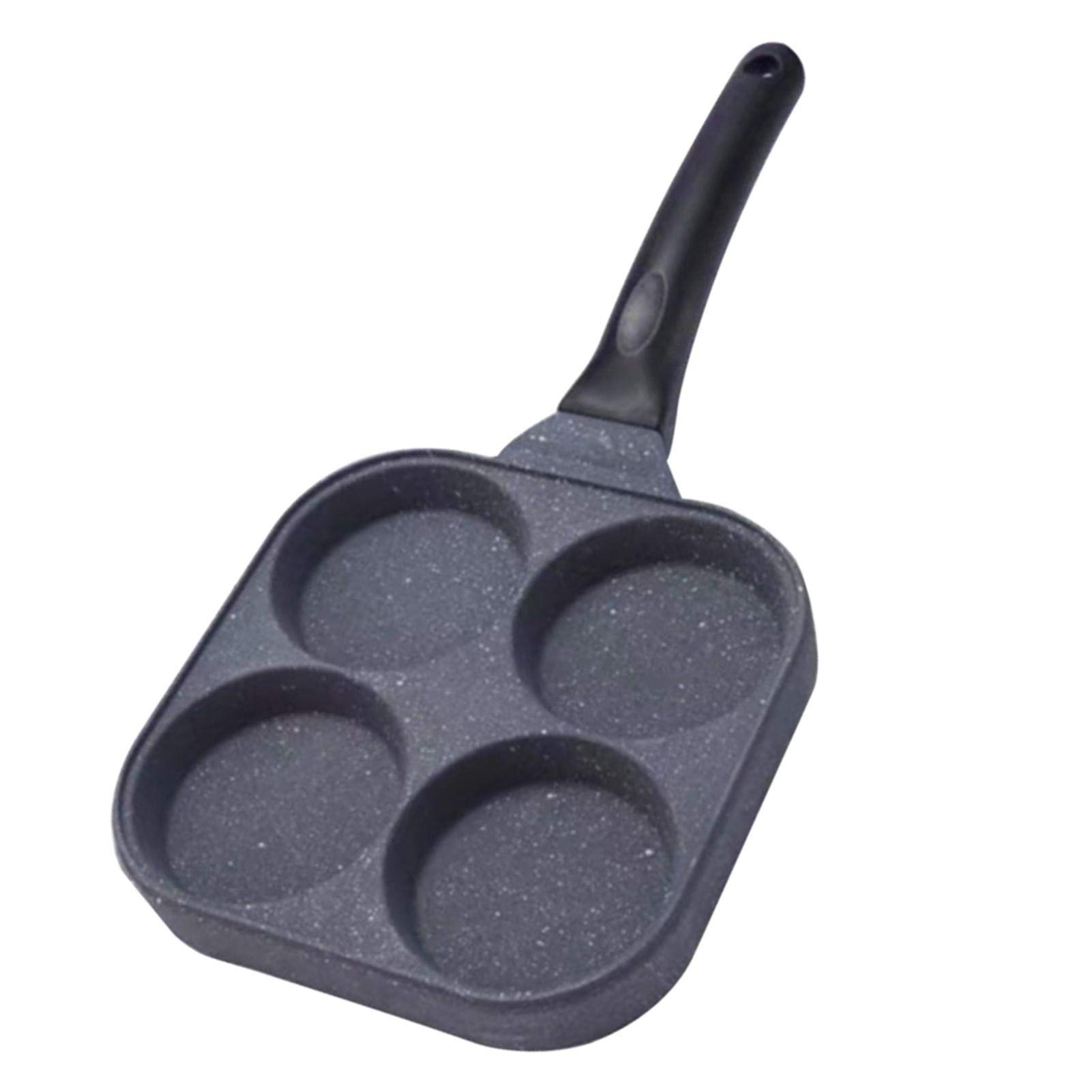 Nonstick 4-Hole Egg Frying Pan - Omelet, Pancake & Muffin Cookware for Gas Stove - Perfect for Poached Eggs, Breakfast Cooking & Baking at Home