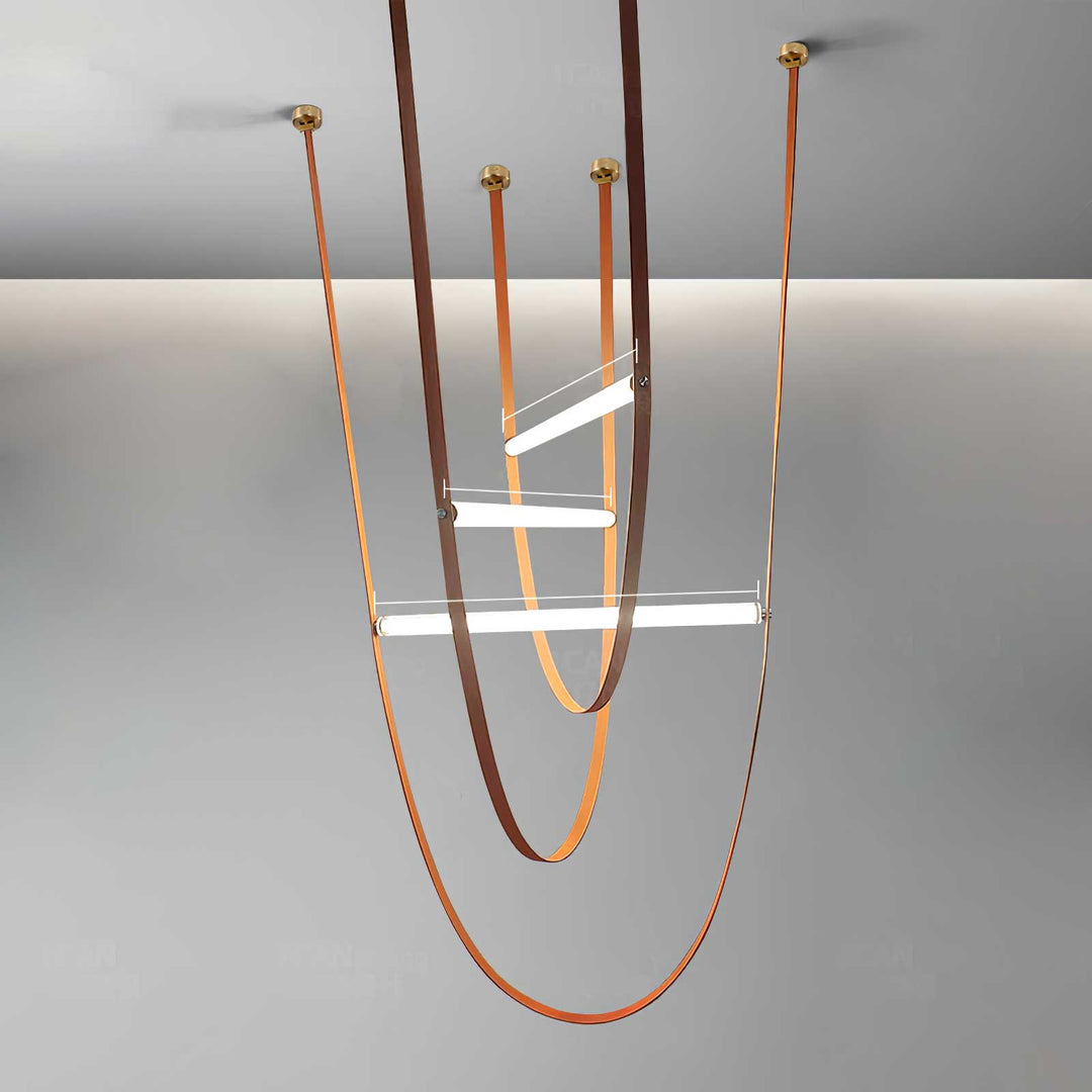 Handmade Art Belt Pendant Lamp - Bohemian Style Hanging Light Fixture for Living Room, Bedroom & Dining Room Decor