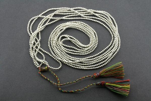 3 Strand Metallic Bead Necklace for Women - Elegant Layered Multi Chain Jewelry for Party, Wedding & Everyday Wear