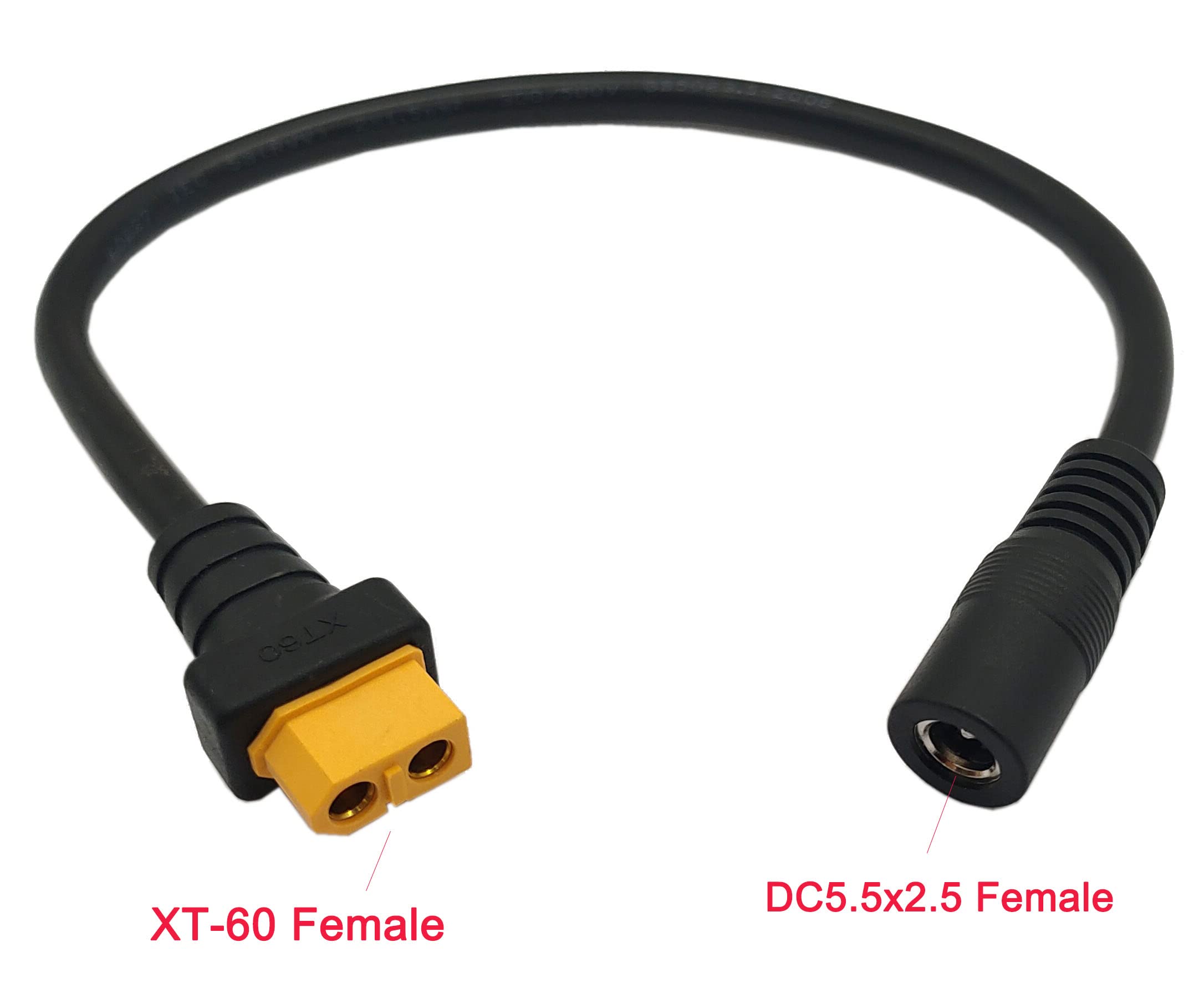 Fatshark Skyzone FPV Monitor XT60 to DC 5.5mm 2.5mm Female Power Adapter Cable - Compatible with FPV Goggles, Drones, and RC Devices - Perfect for Extended Flight Sessions and Field Charging
