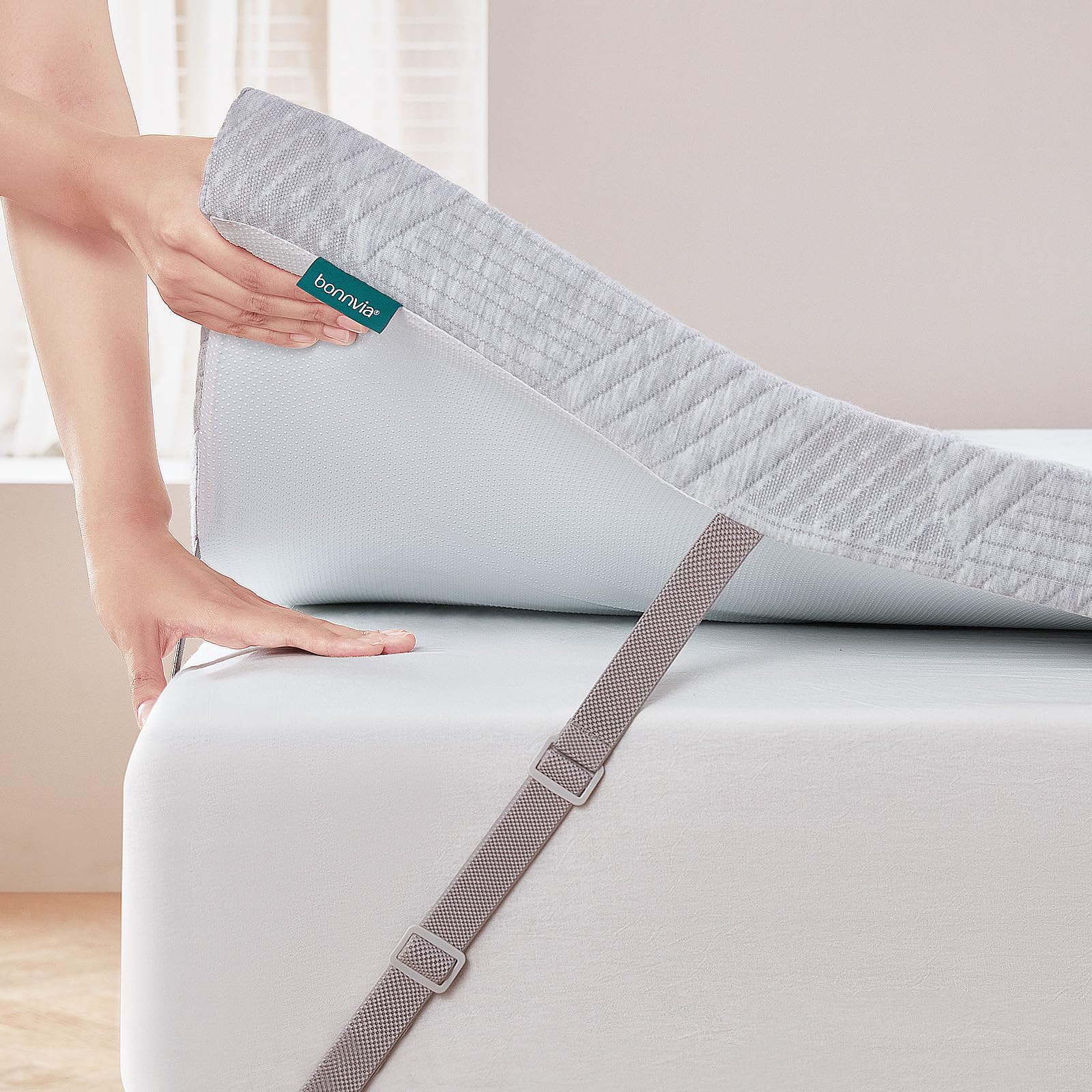 Bonnvia® Gel Memory Foam Mattress Topper 90x200cm (H2/H3) - 7cm Thick Cooling Mattress Pad for Sofa Bed, Box Spring & More - Pressure Relief & Comfort for Better Sleep