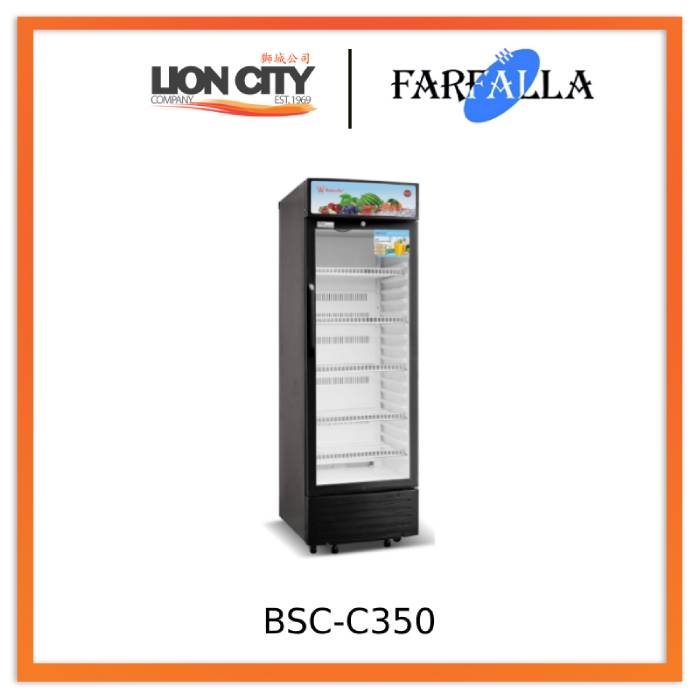 Butterfly BSC C350 Commercial Drink Chiller - Glass Door Beverage Cooler for Restaurants, Bars, and Cafes - Perfect for Showcasing and Chilling Bottles, Cans, and Beverages
