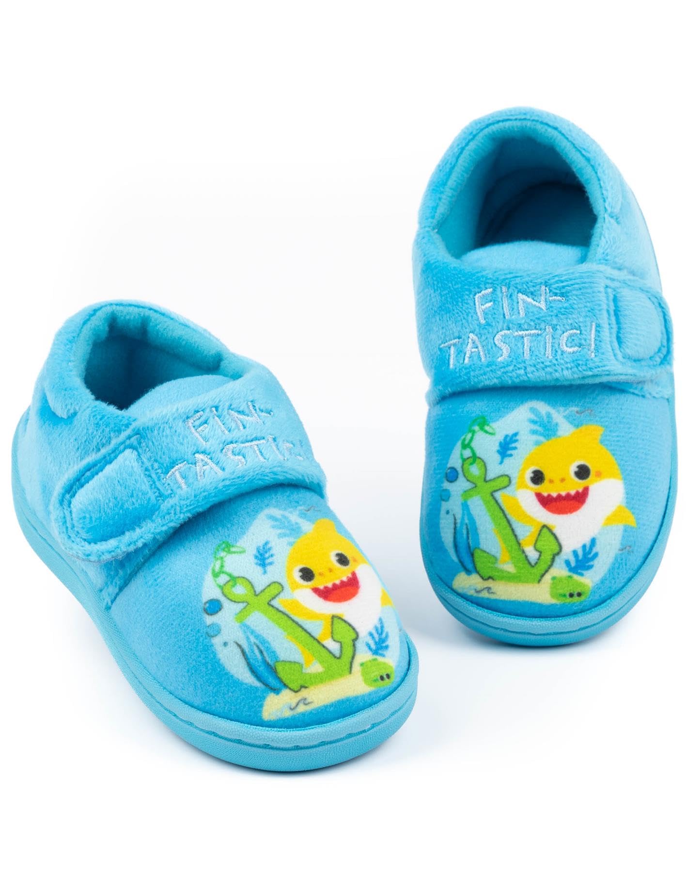 Baby Shark Boys Slippers - Cozy Blue Toddler Footwear for Indoor Play
