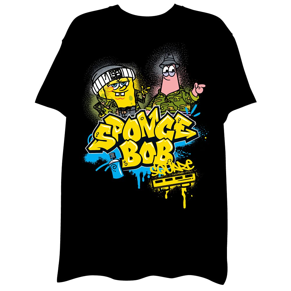 Spongebob Squarepants Graphic T-Shirt for Men - Classic Cartoon Tee with Spongebob, Patrick & Krusty Krab Design | Casual Wear, Cosplay & Gift for Fans