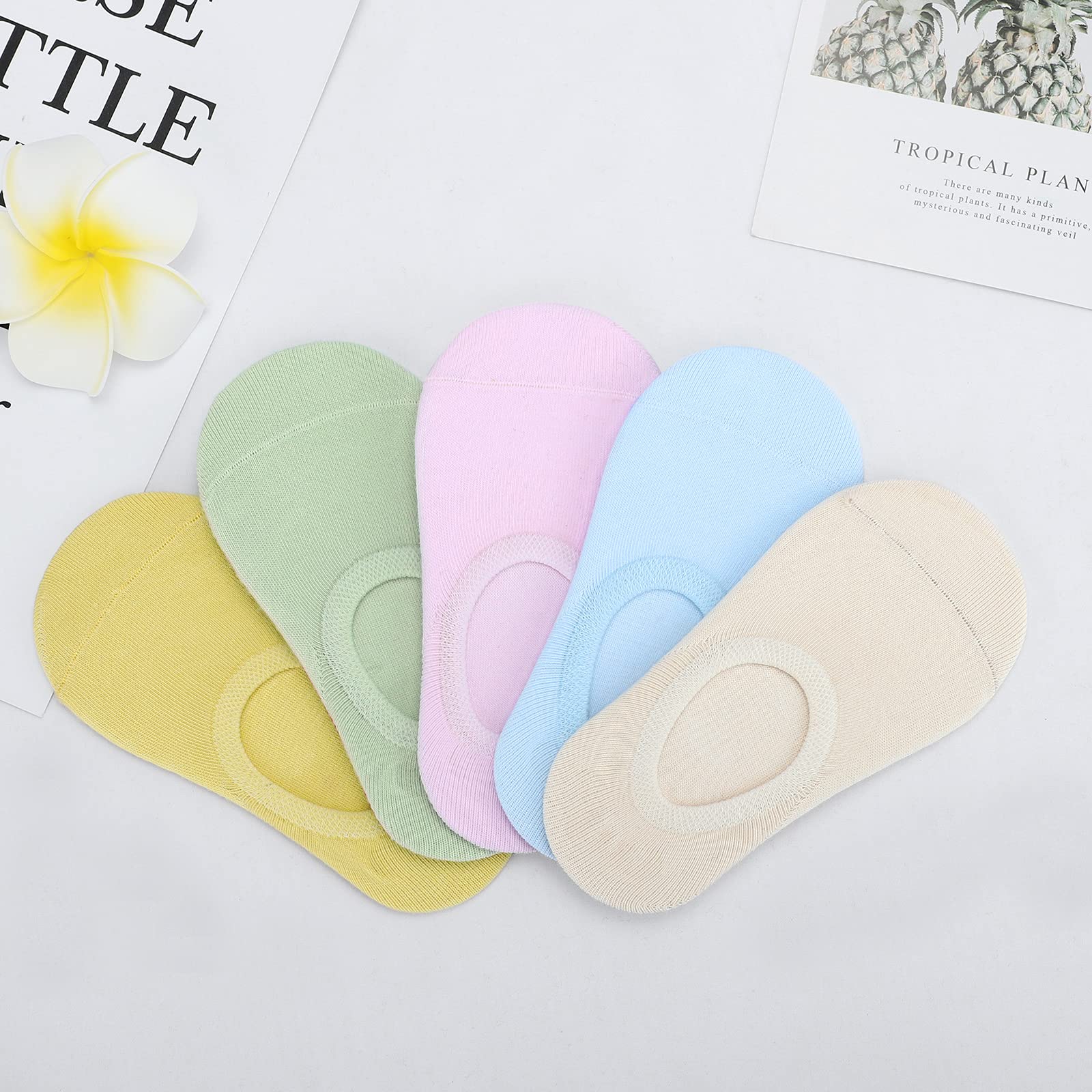 Kereda 10 Pairs Kids No Show Socks for Girls & Boys - Soft Breathable Cotton Low Cut Socks with Non-Slip Grip - Perfect for School, Sports & Everyday Wear